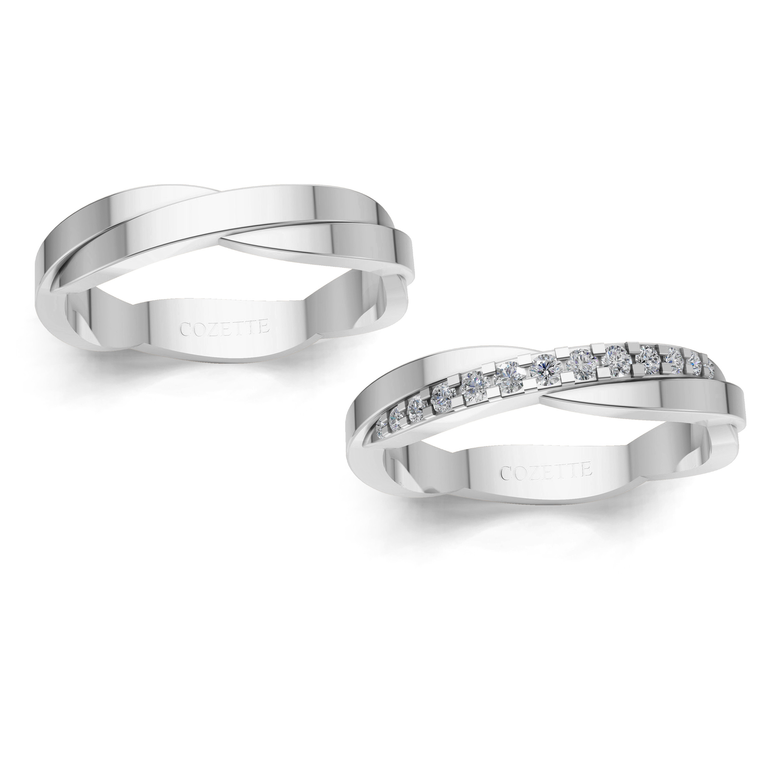 Verighete aur cu diamante naturale - V109 3