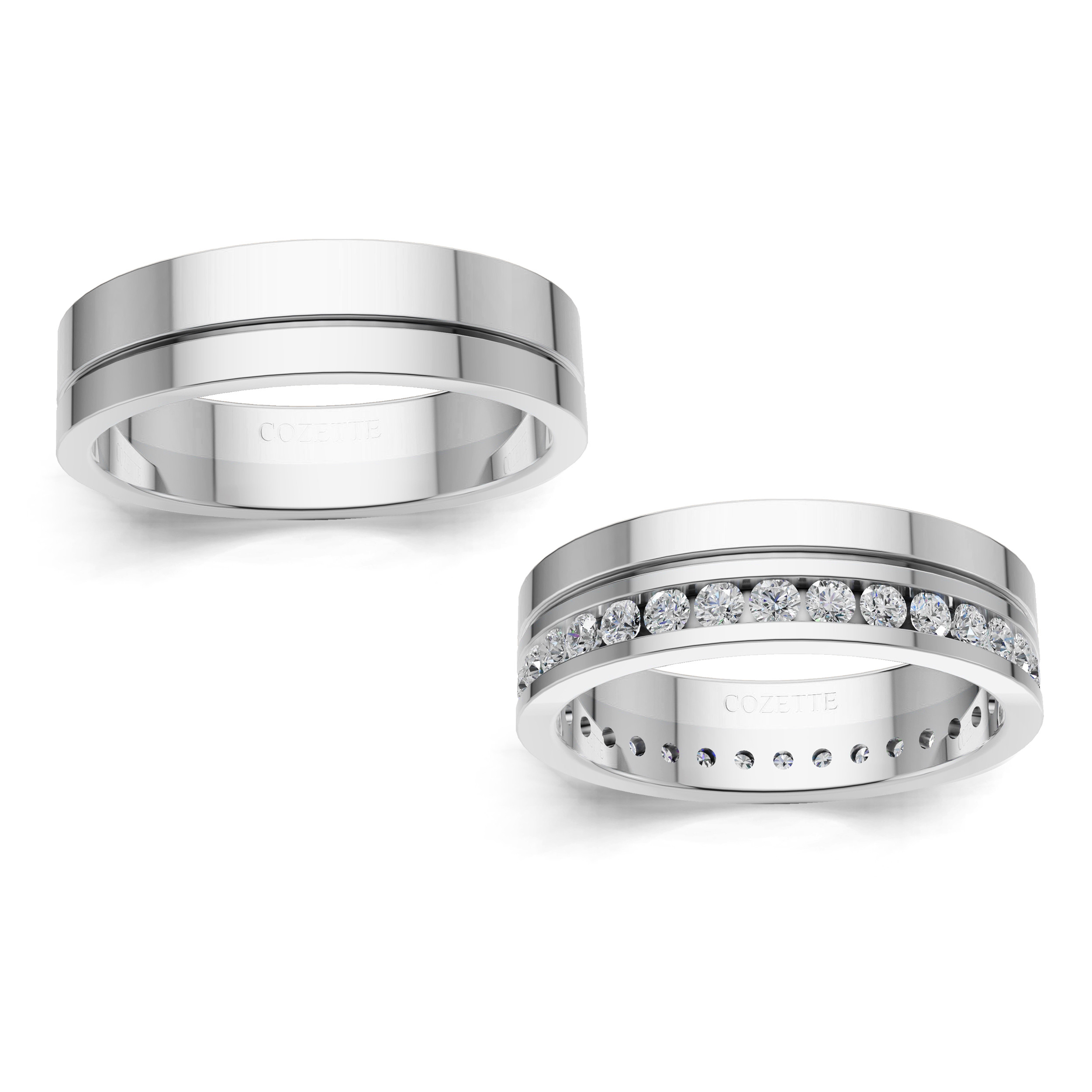 Verighete aur cu diamante naturale - V110 3
