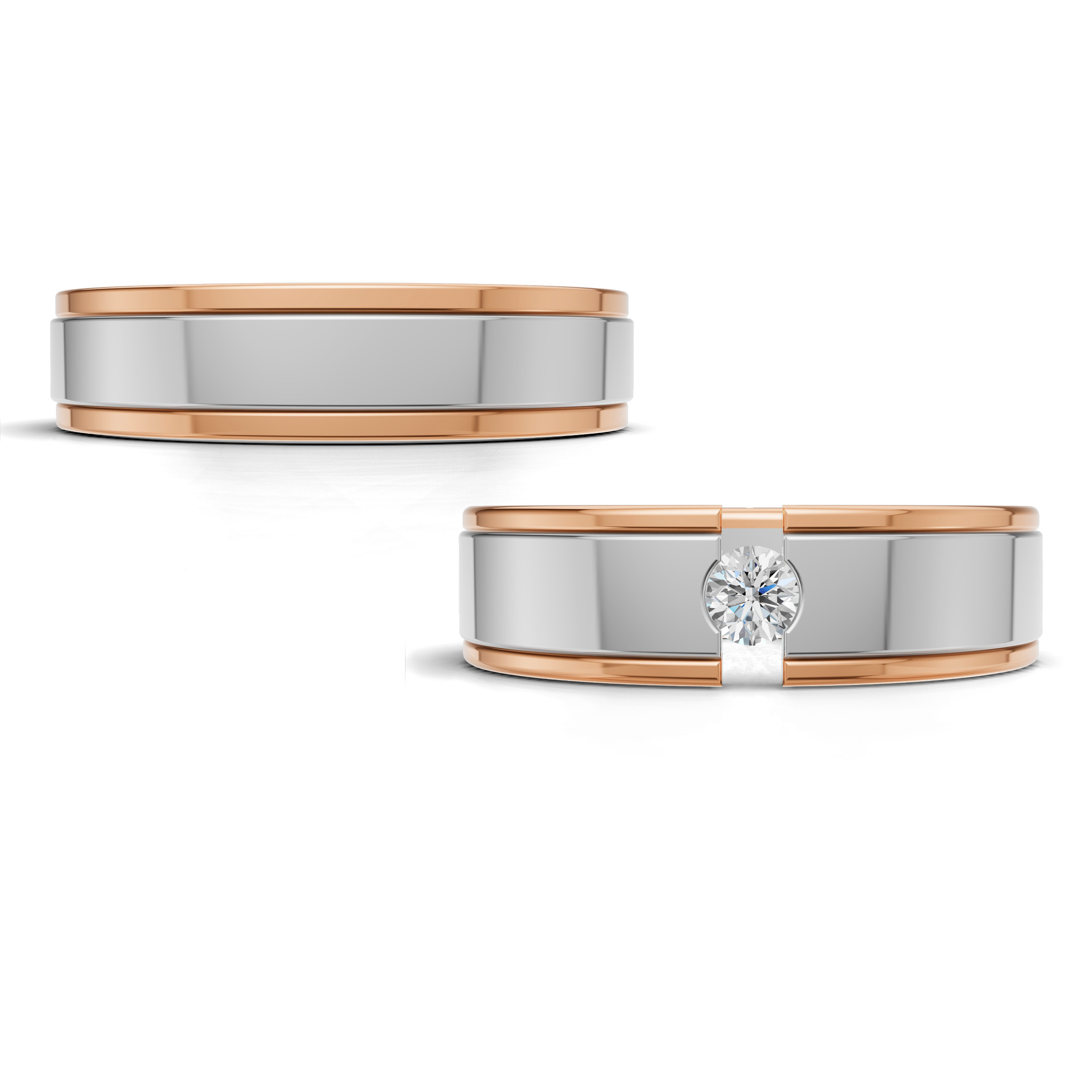 Verighete aur cu diamante naturale - V113 2