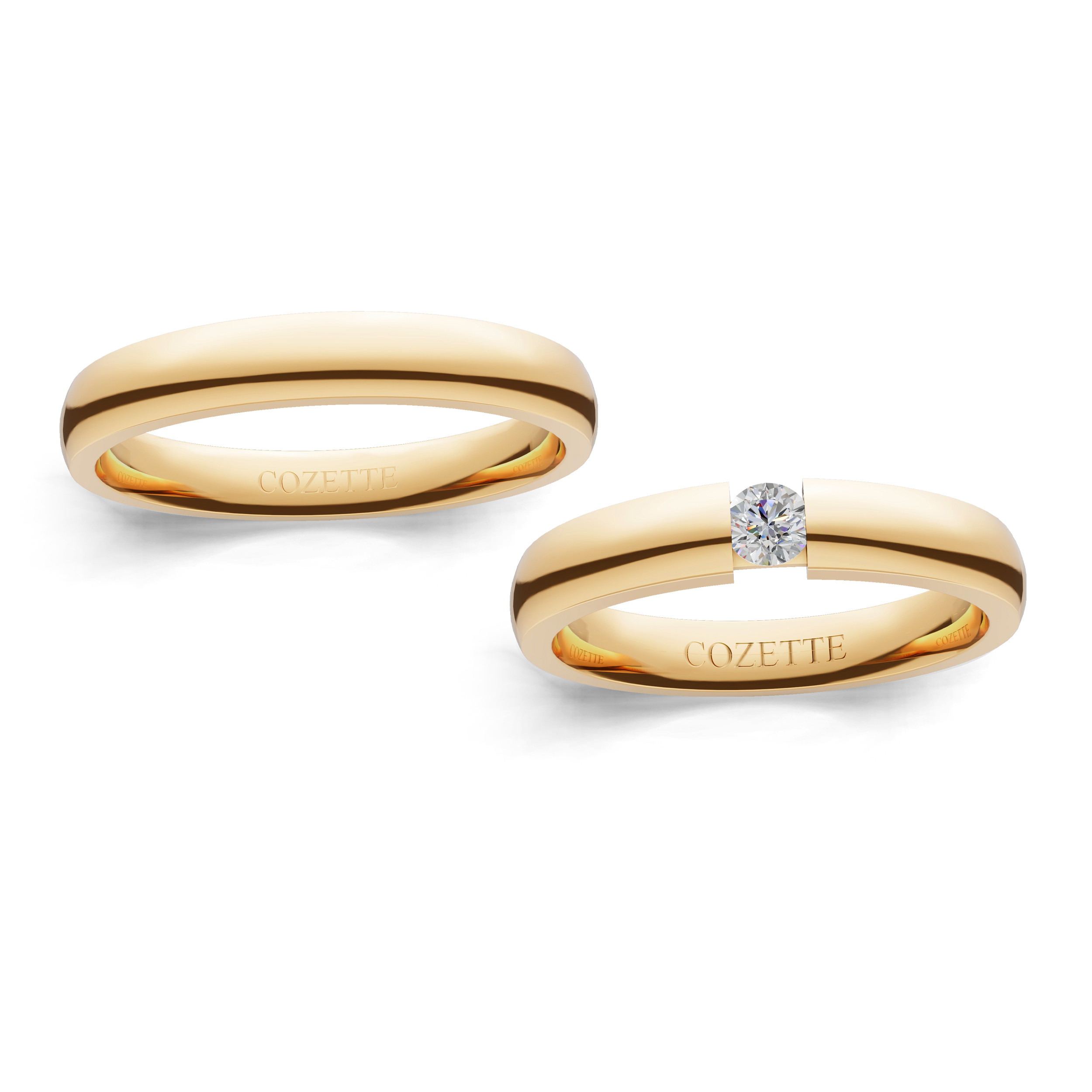 Verighete aur cu diamante naturale - V114 1