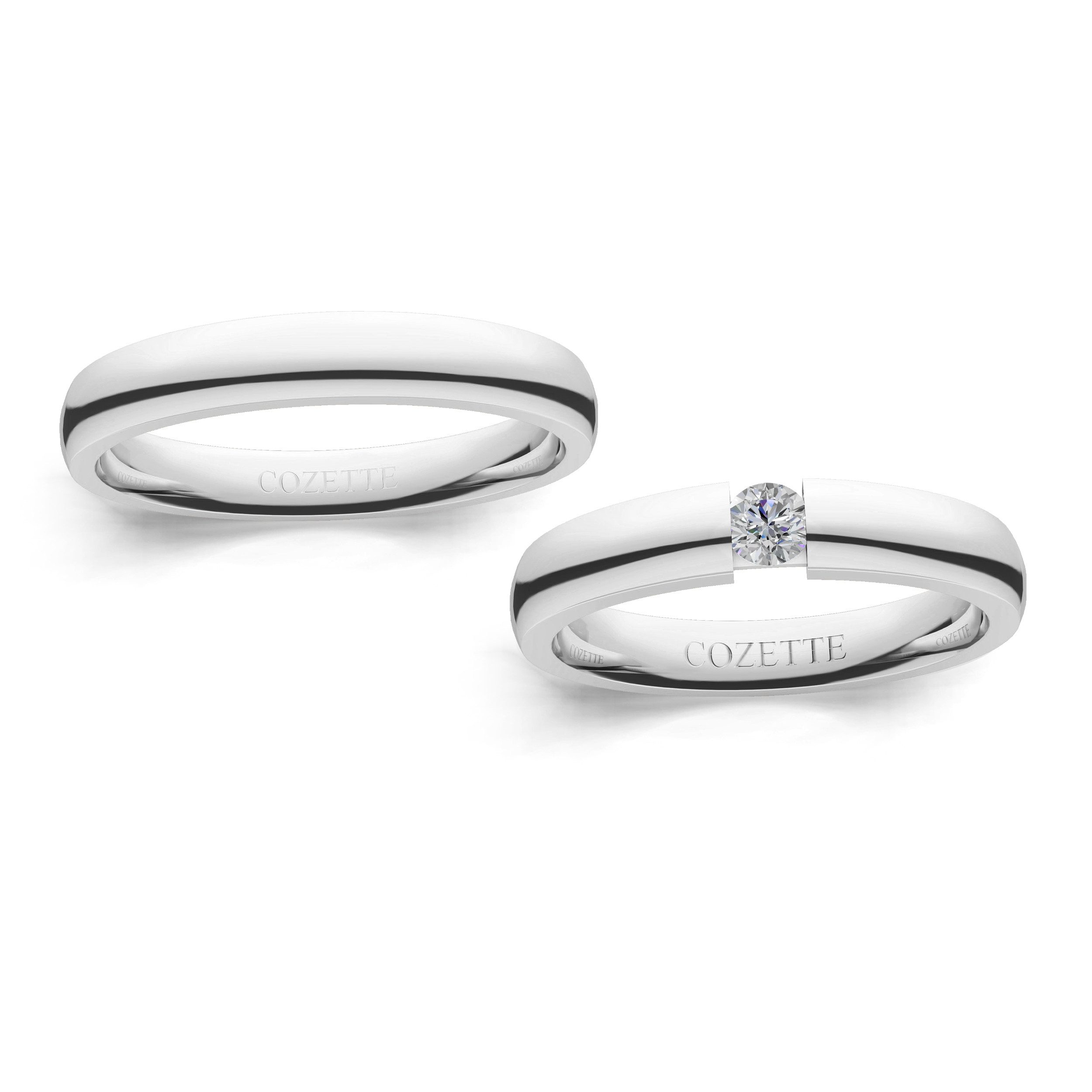 Verighete aur cu diamante naturale - V114 3