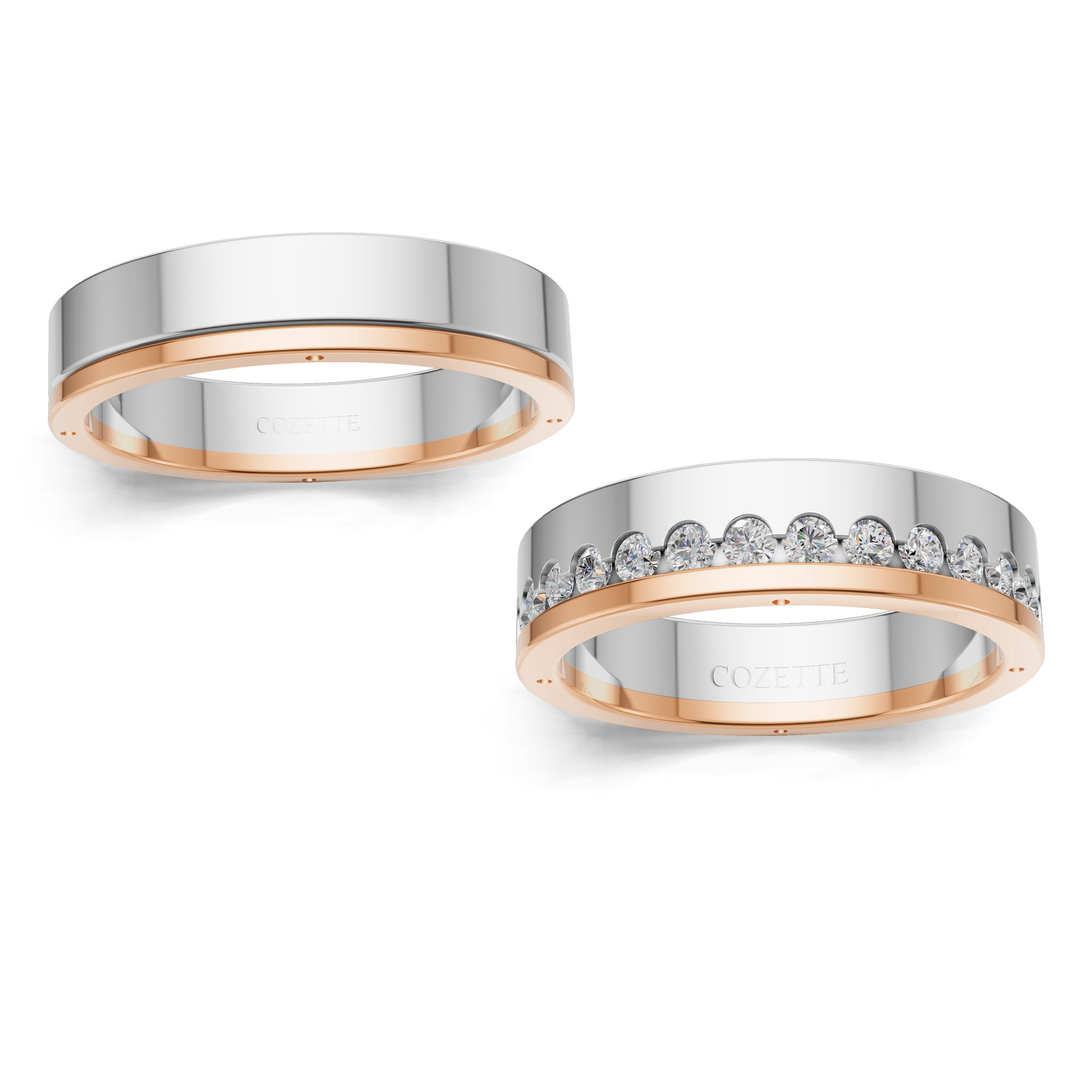 Verighete aur cu diamante naturale - V116 1
