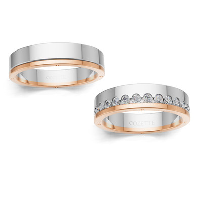 Verighete aur cu diamante naturale - V116 1