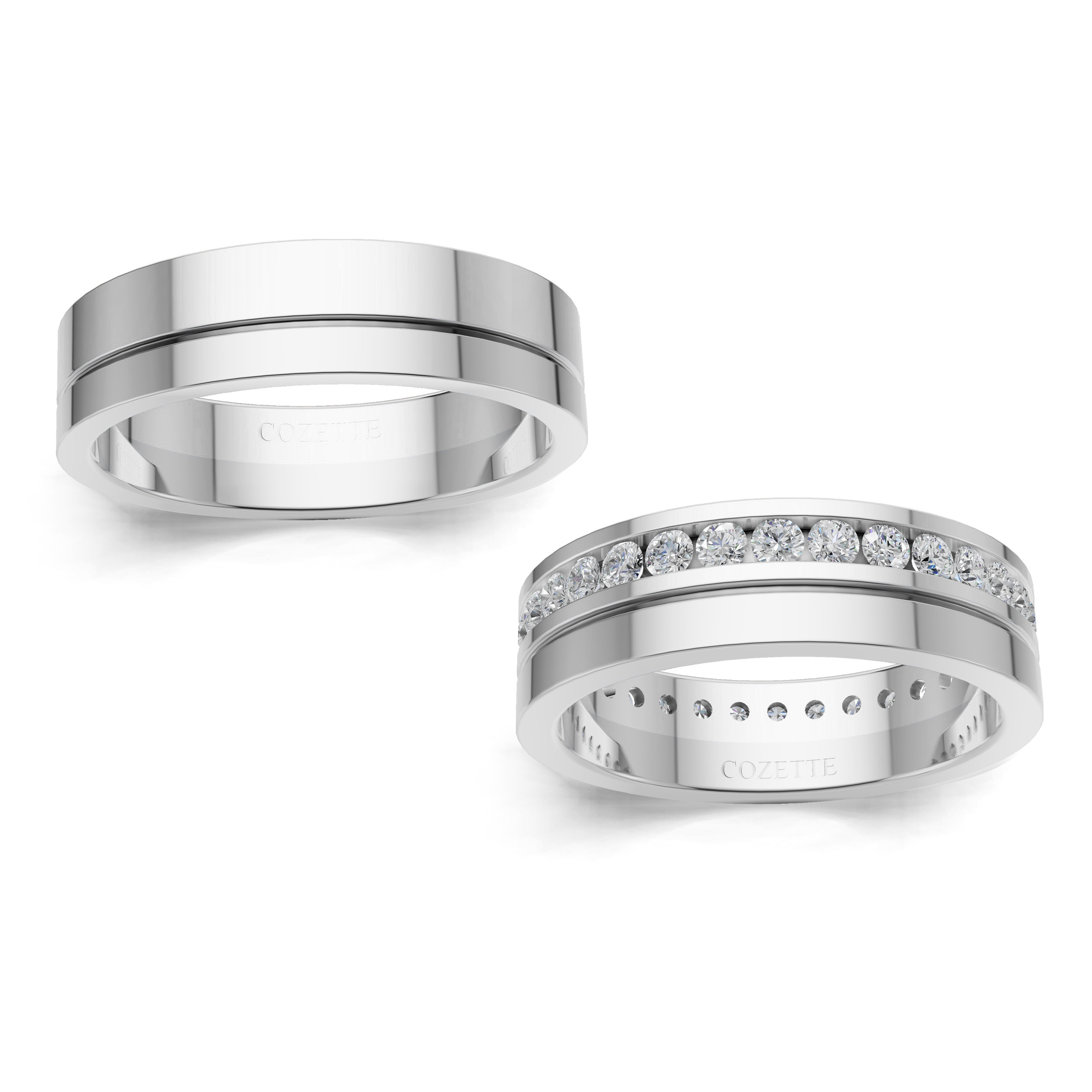 Verighete aur cu diamante naturale - V118 3