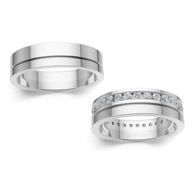 Verighete aur cu diamante naturale - V118 3