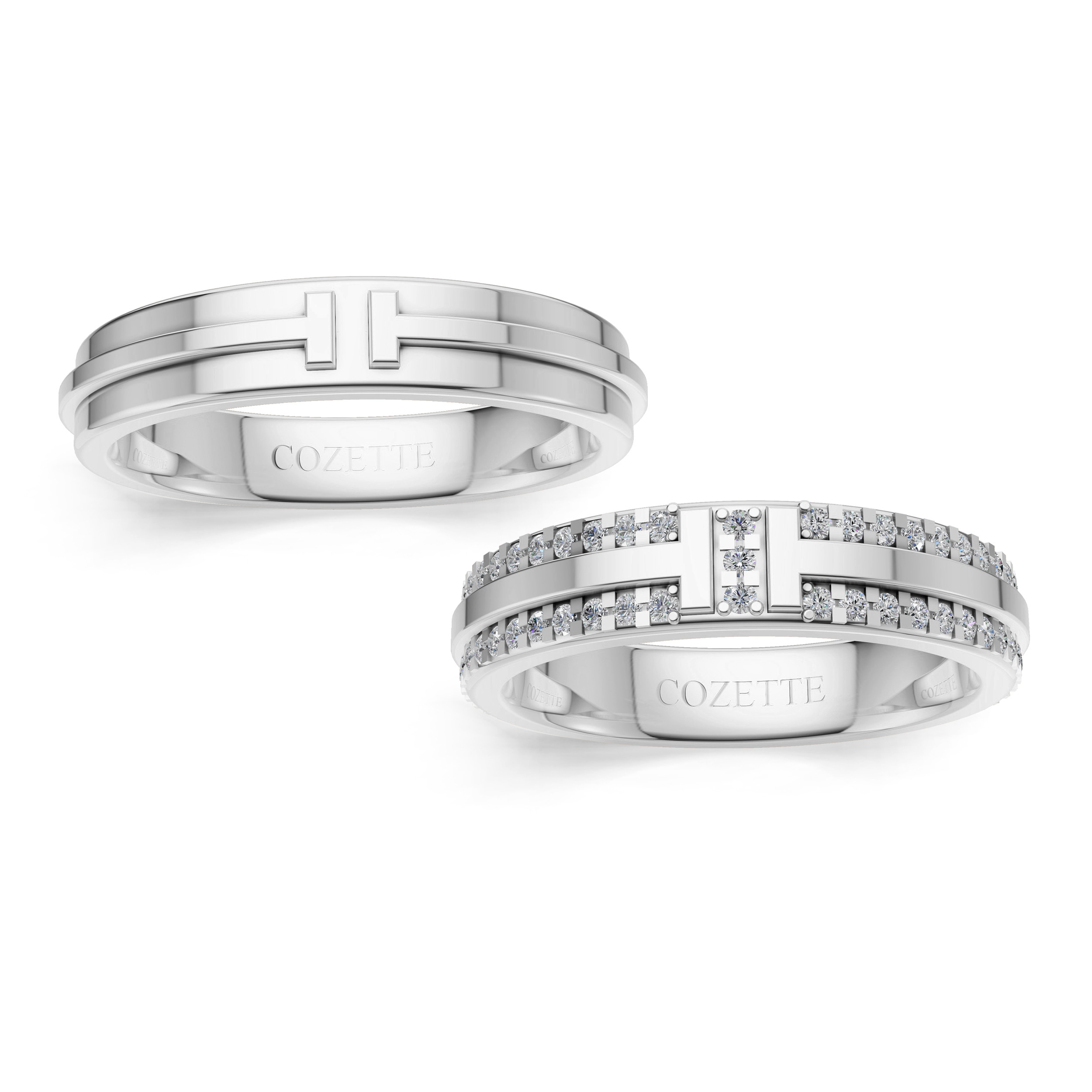 Verighete aur cu diamante naturale - V120 3