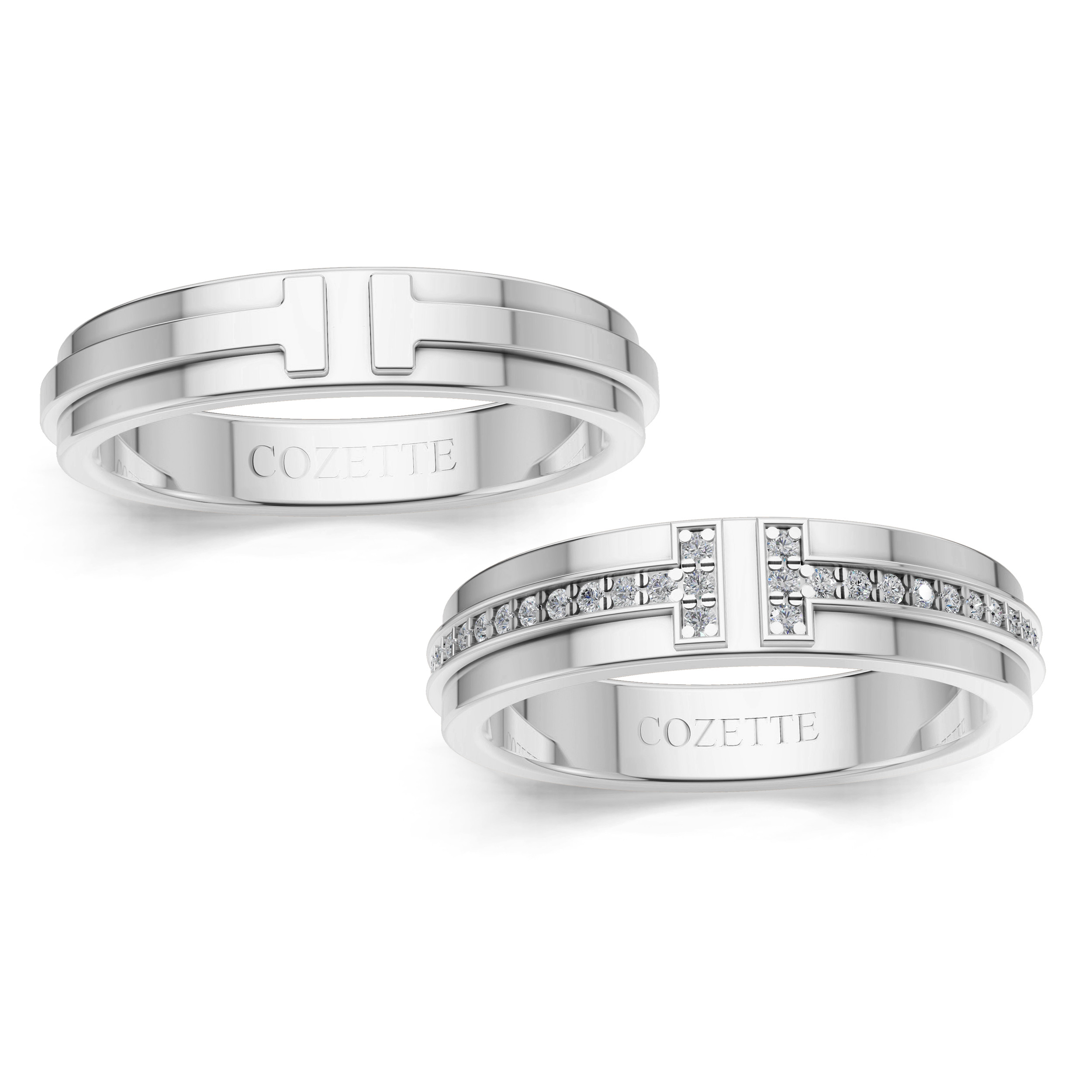 Verighete aur cu diamante naturale - V121 1