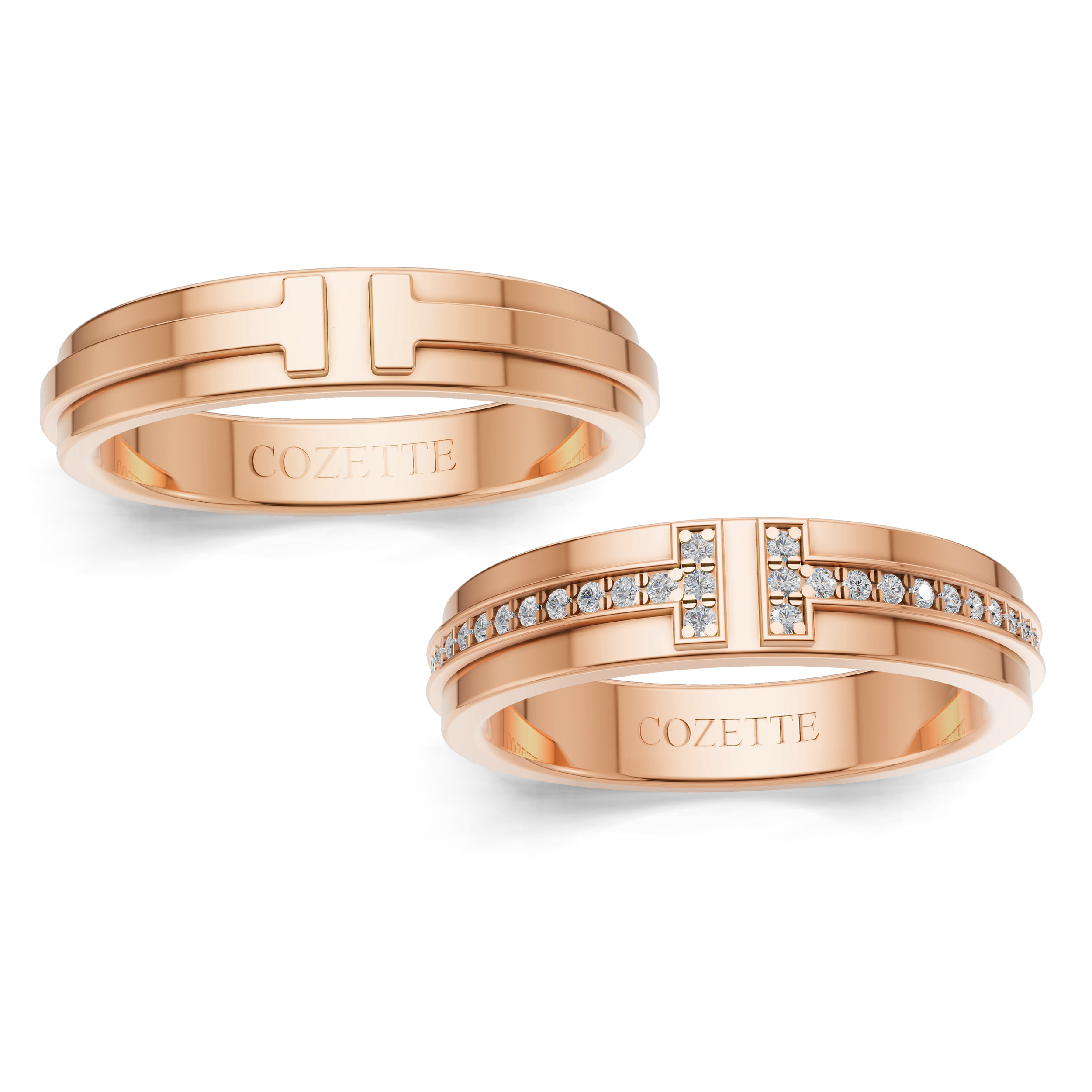 Verighete aur cu diamante naturale - V121 3