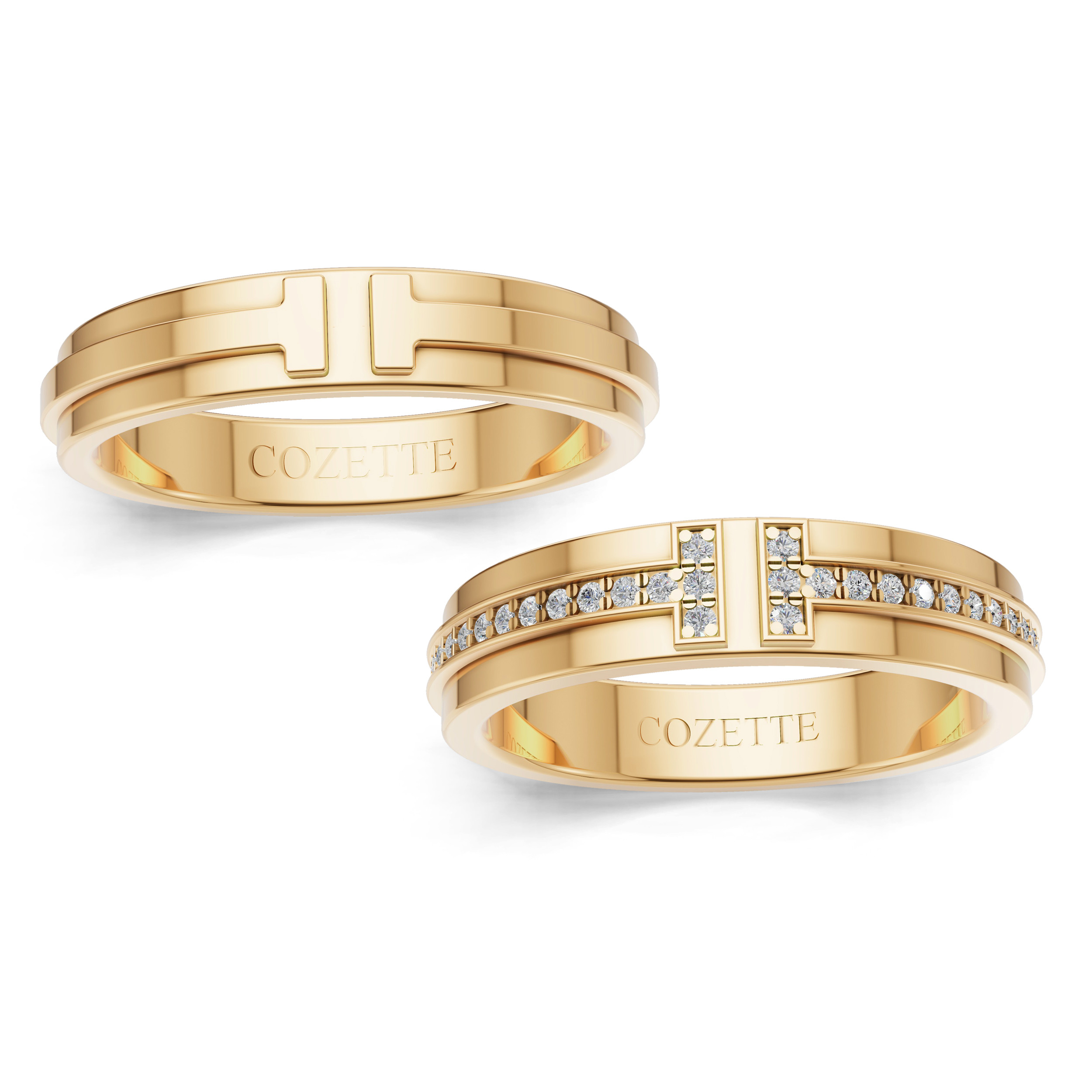 Verighete aur cu diamante naturale - V121 4