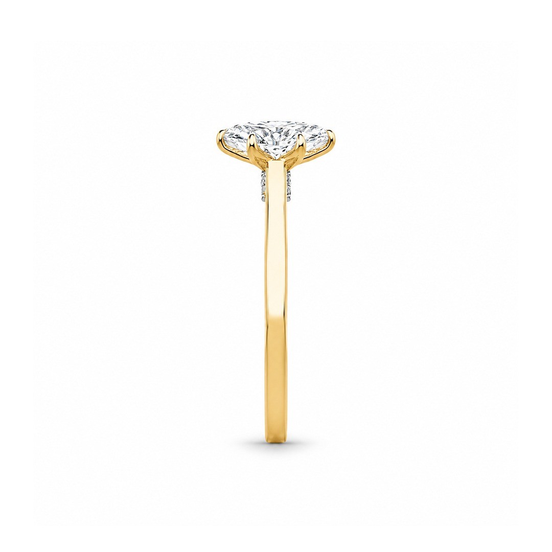 Inel Aur Galben 18k, Diamant Natural Solitaire 0.70 Ct D/VS2 , Diamante Naturale 0.04 Ct