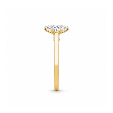 Inel Aur Galben 18k, Diamant Natural Solitaire 0.70 Ct D/VS2 , Diamante Naturale 0.04 Ct