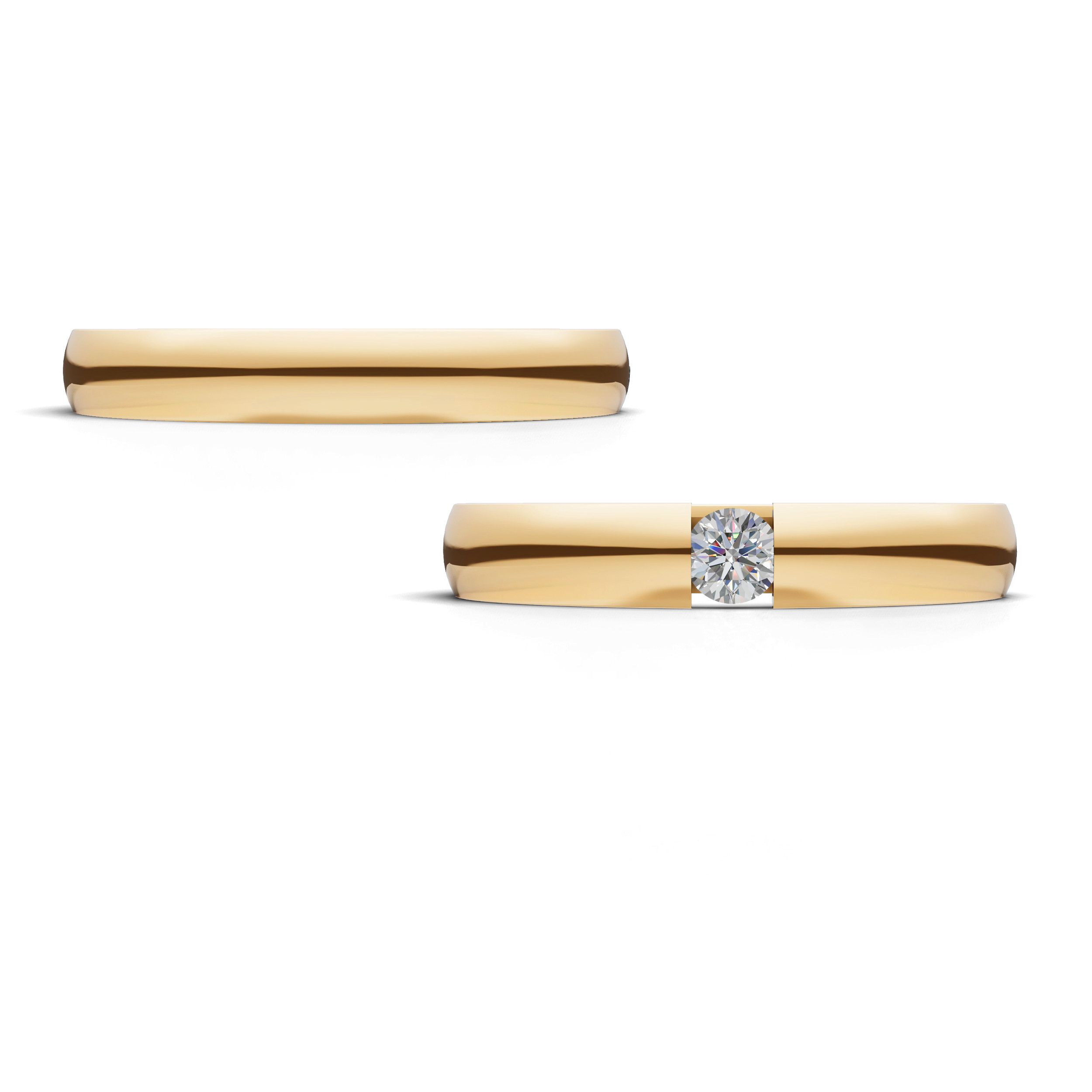 Verighete aur cu diamante naturale - V122 2