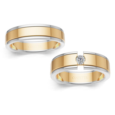 Verighete aur cu diamante naturale - V123 1