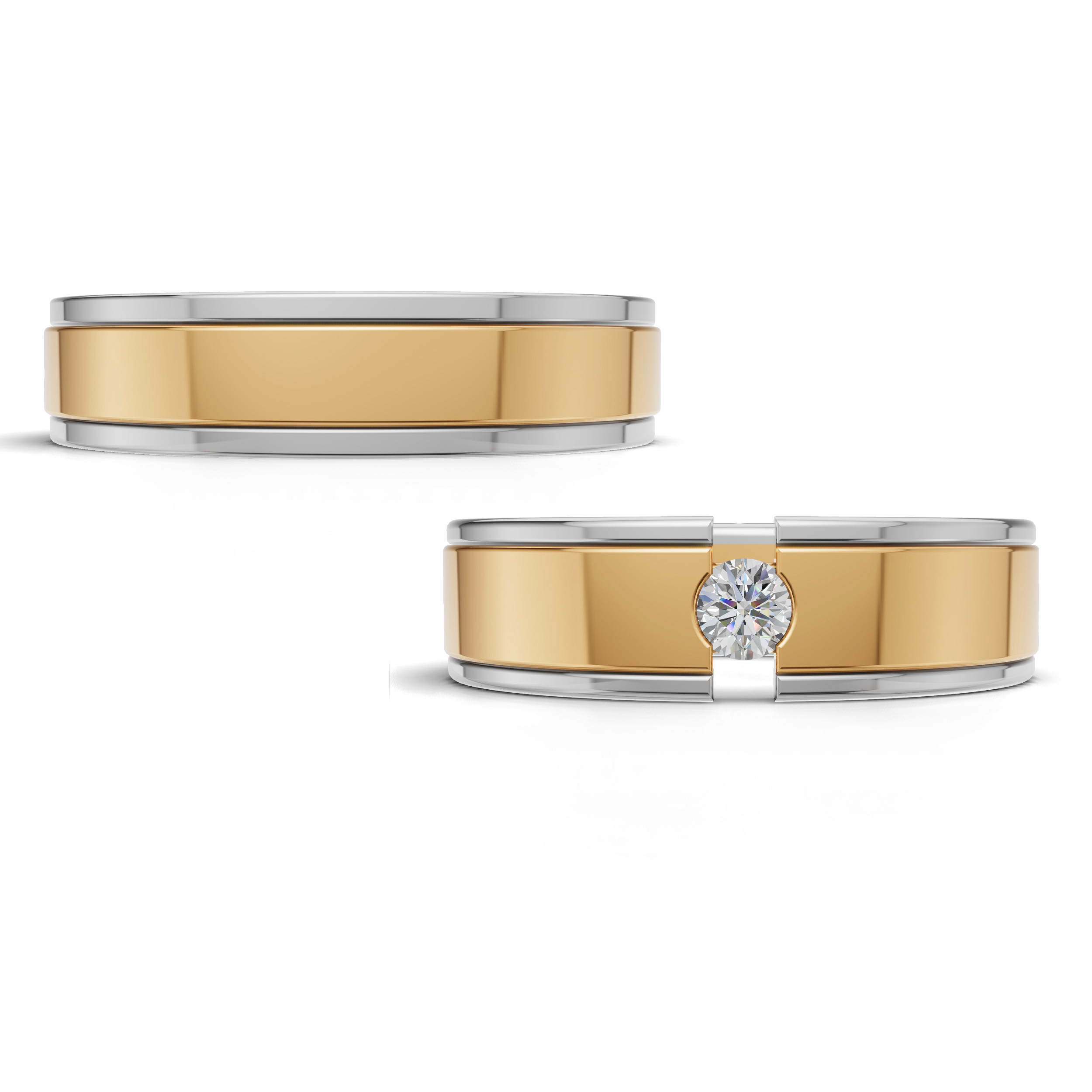 Verighete aur cu diamante naturale - V123 2