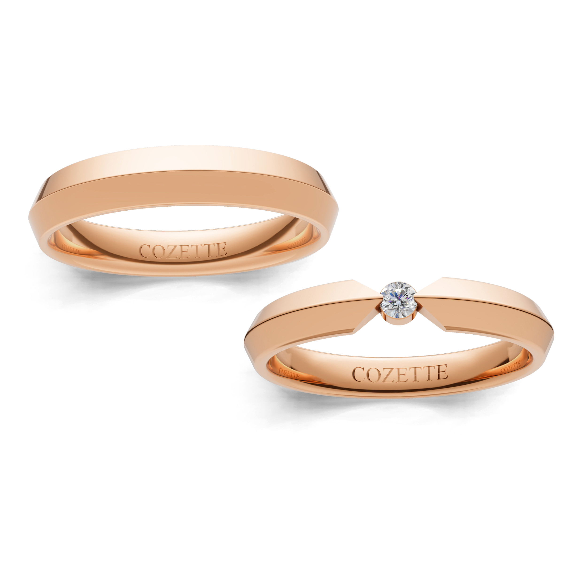 Verighete aur cu diamante naturale - V124 3
