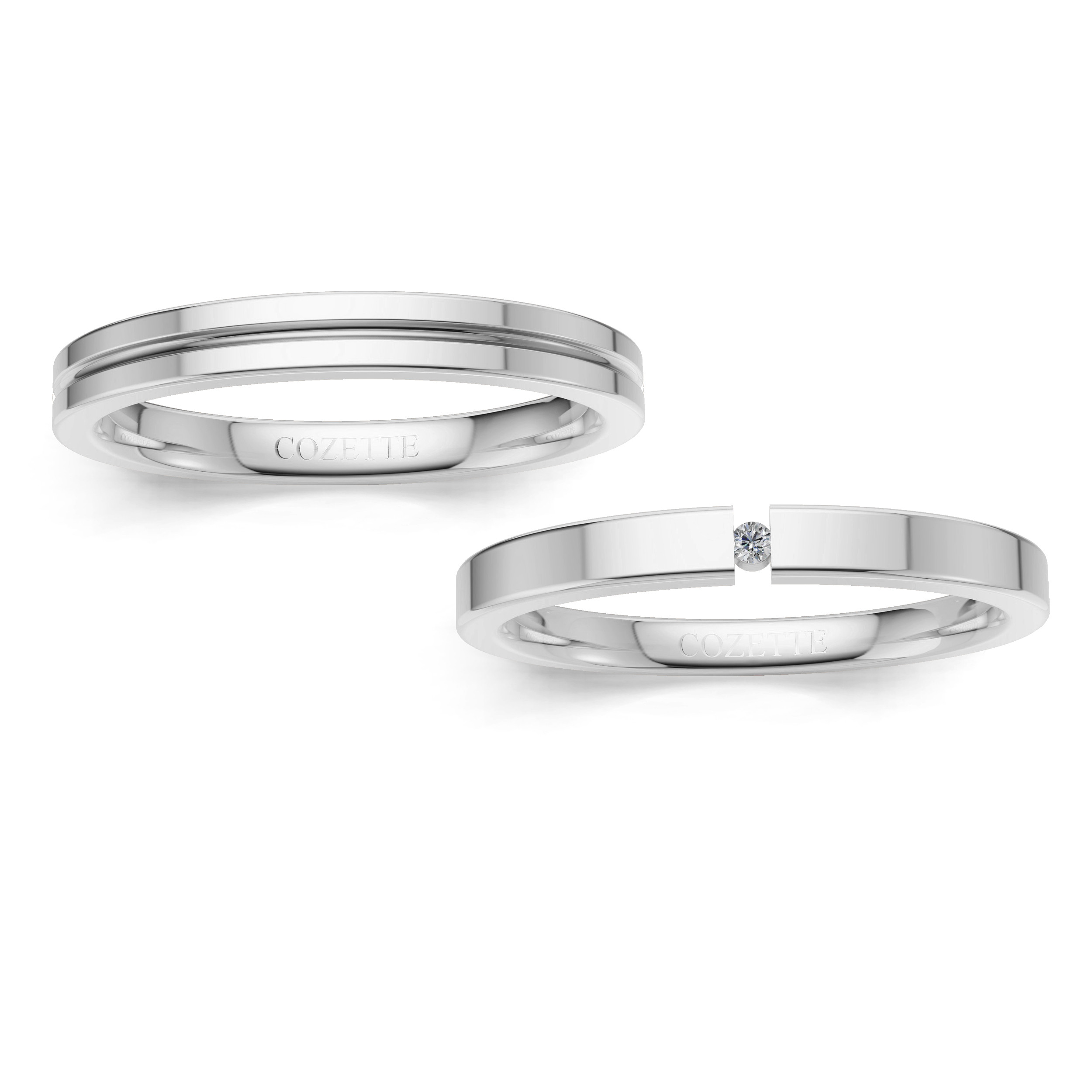 Verighete aur cu diamante naturale - V126 1