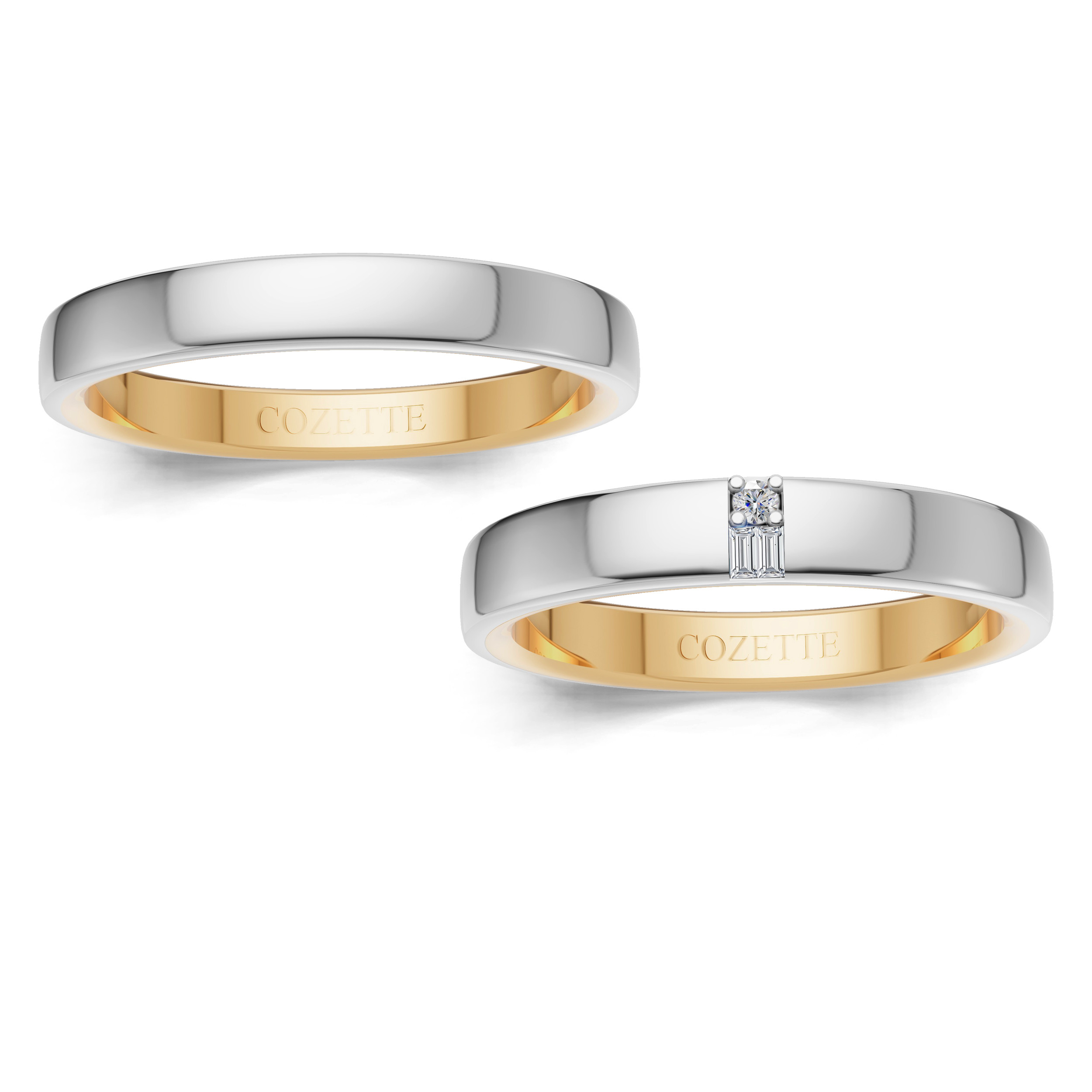Verighete aur cu diamante naturale - V128 3