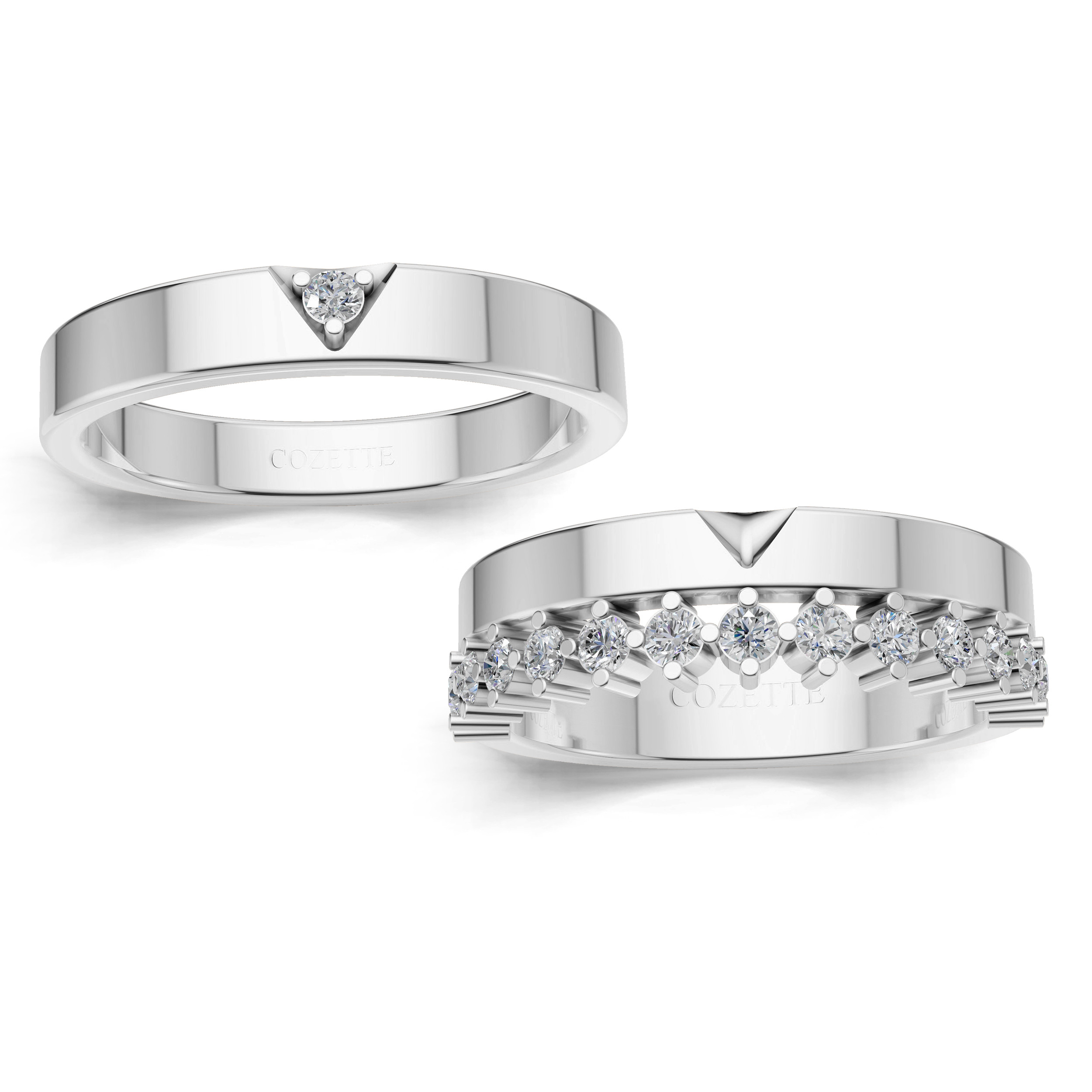 Verighete aur cu diamante naturale - V135 3