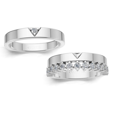 Verighete aur cu diamante naturale - V135 3