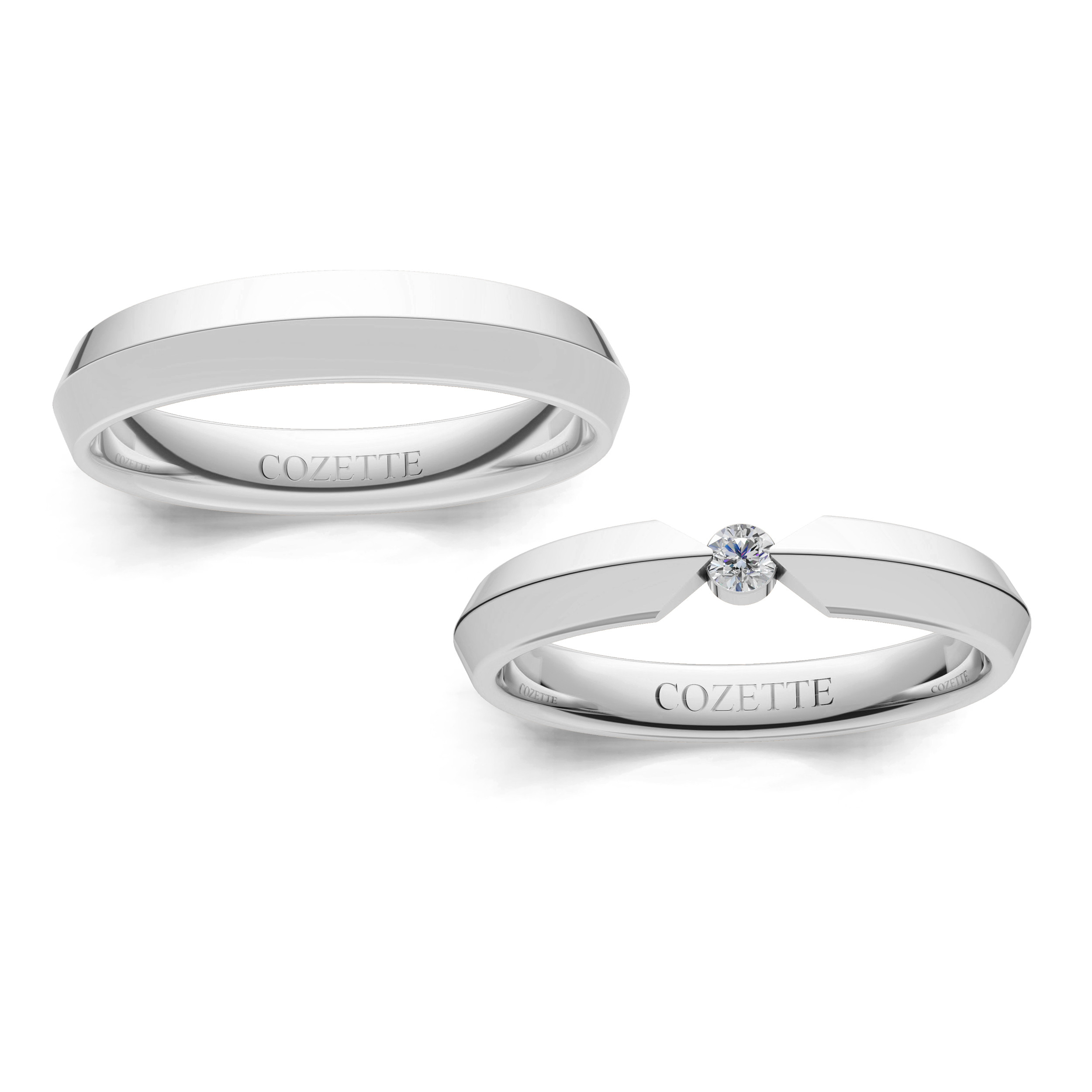 Verighete aur cu diamante naturale - V138 3