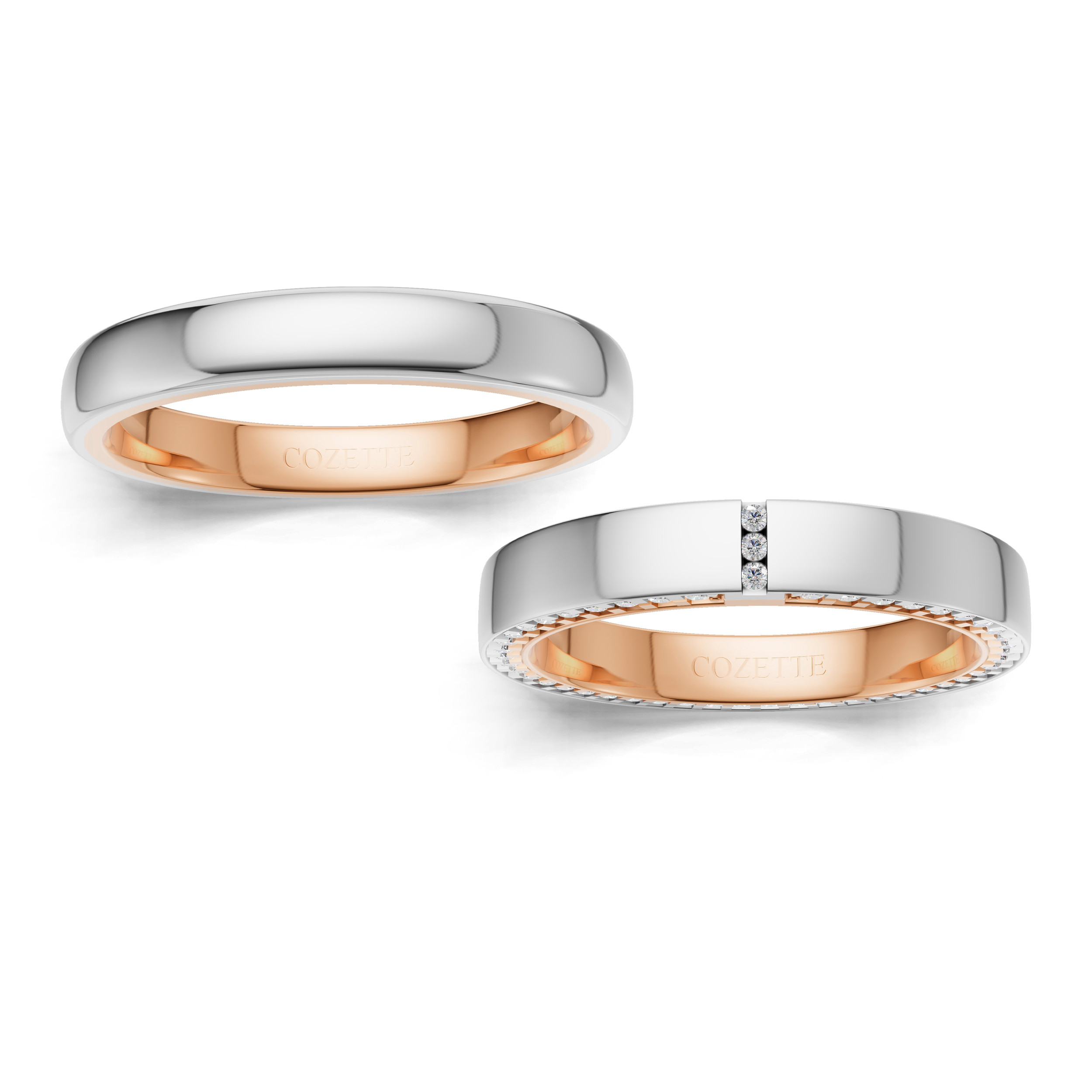 Verighete aur cu diamante naturale - V139 3