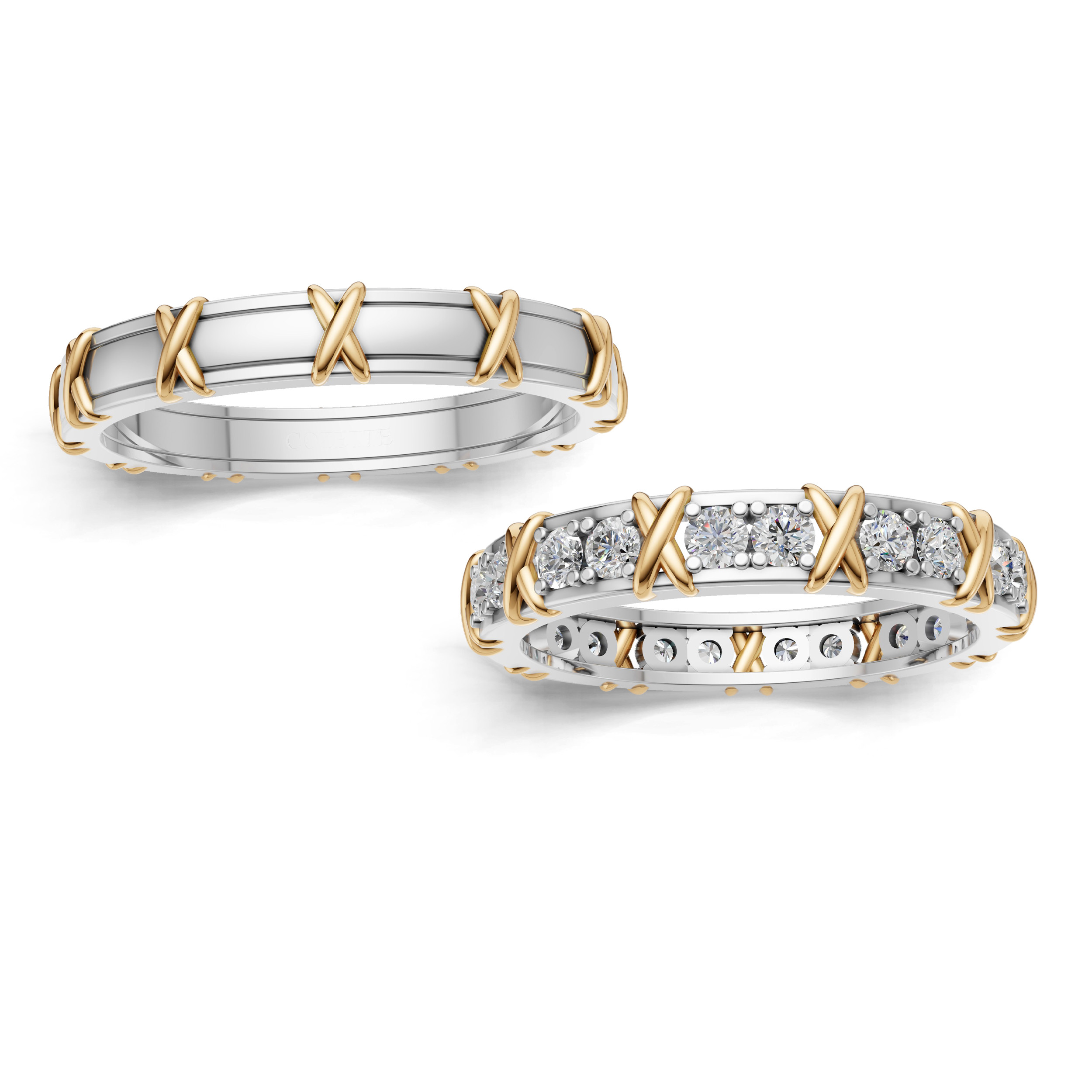 Verighete aur cu diamante naturale - V140 1