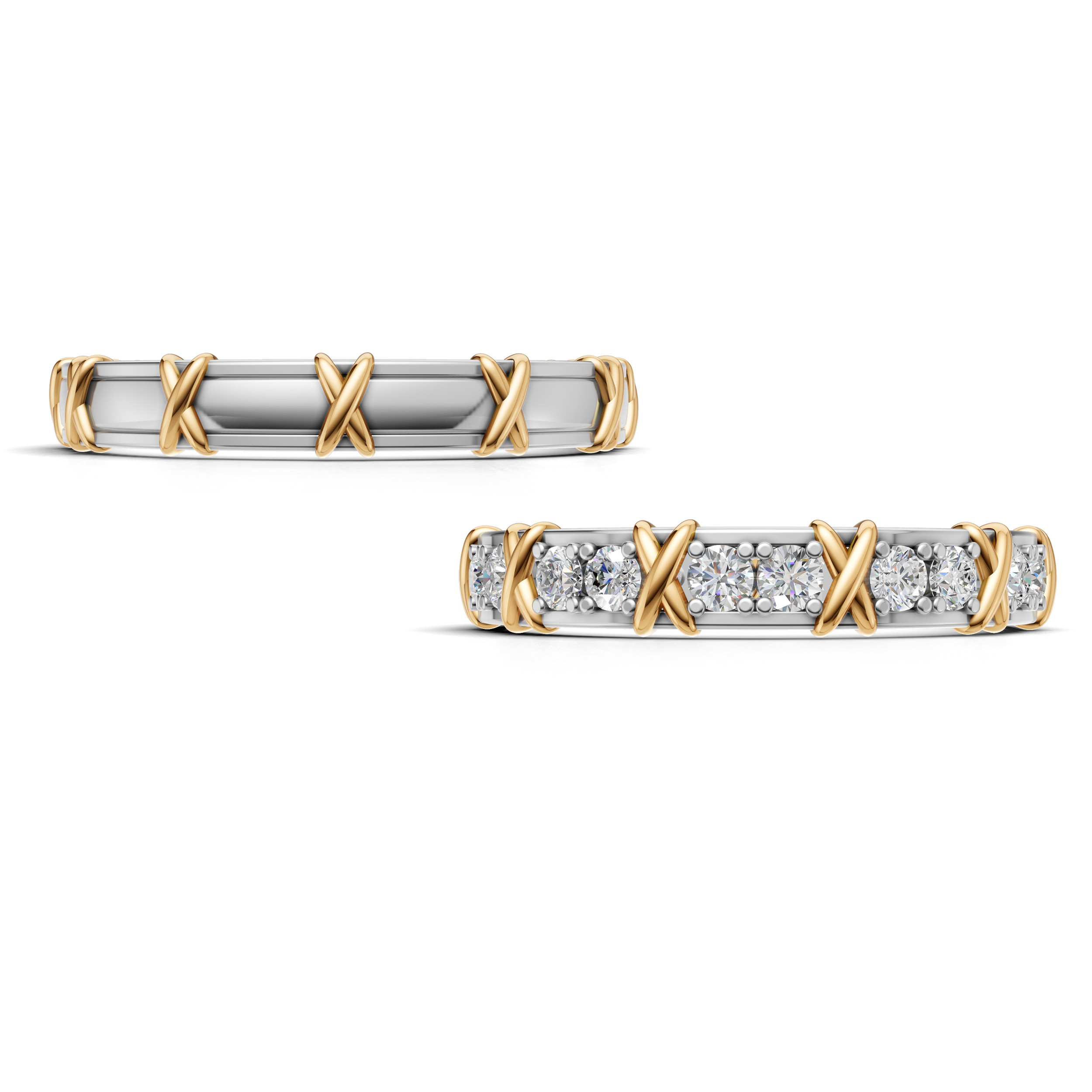 Verighete aur cu diamante naturale - V140 2