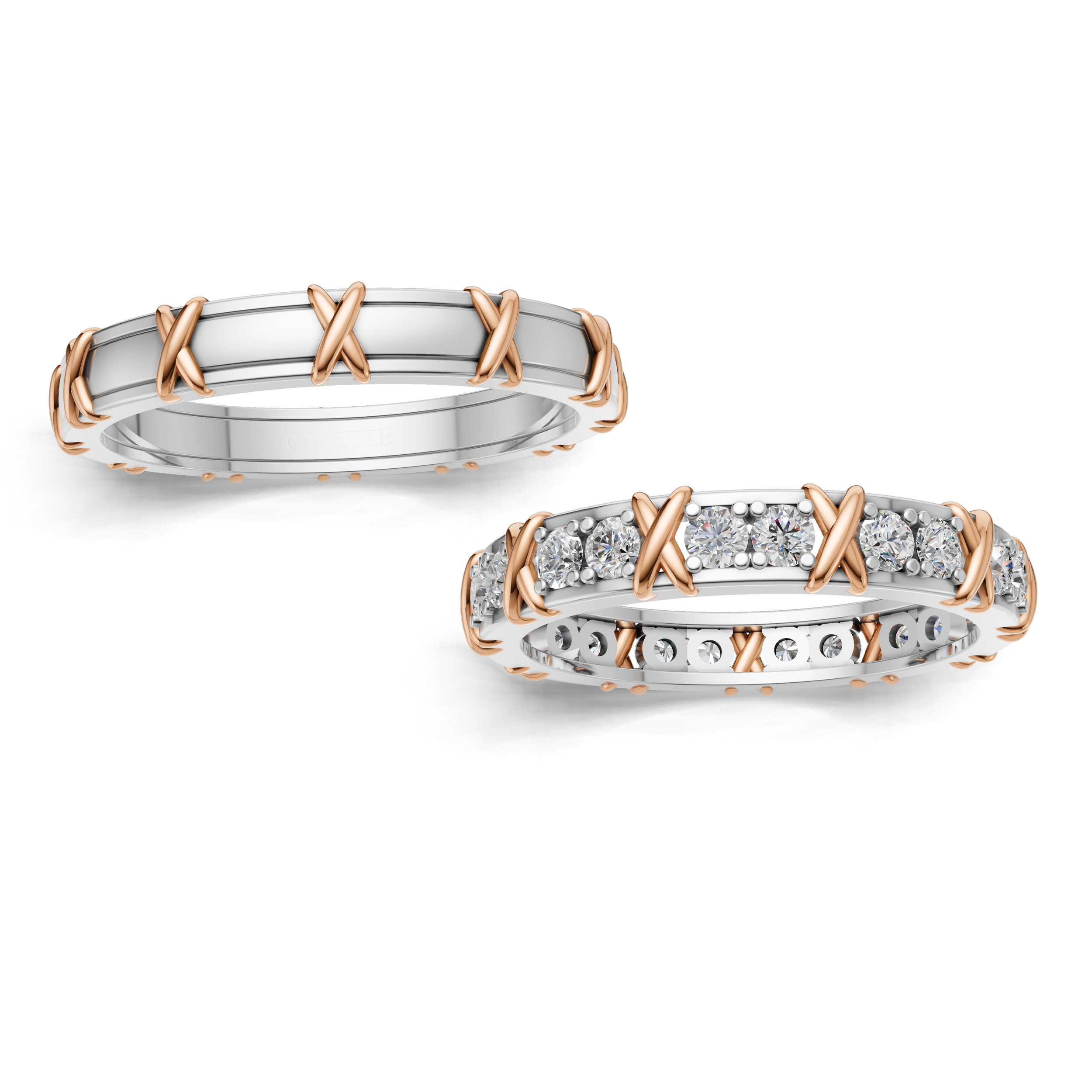 Verighete aur cu diamante naturale - V140 3