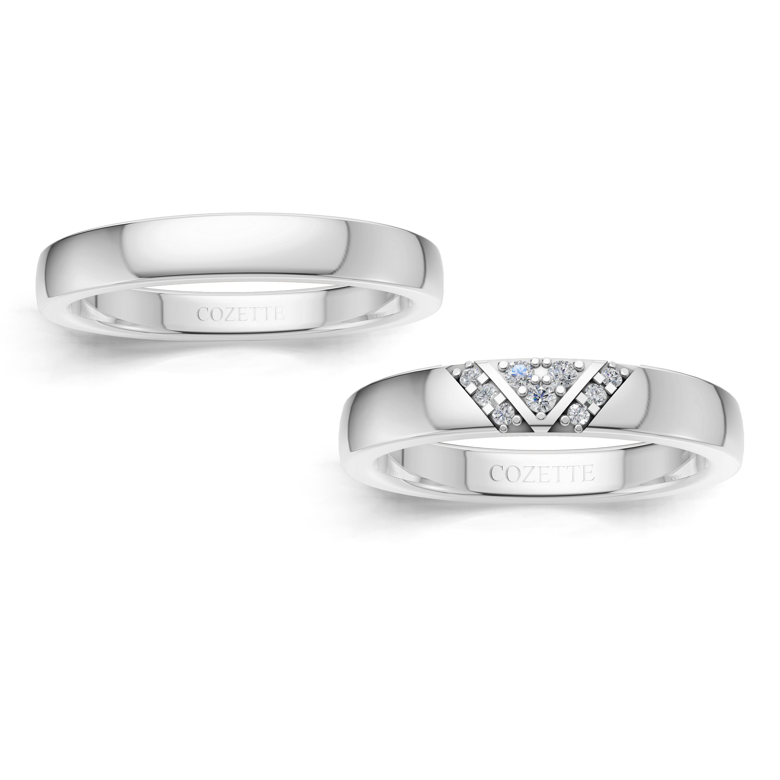 Verighete aur cu diamante naturale - V141 4