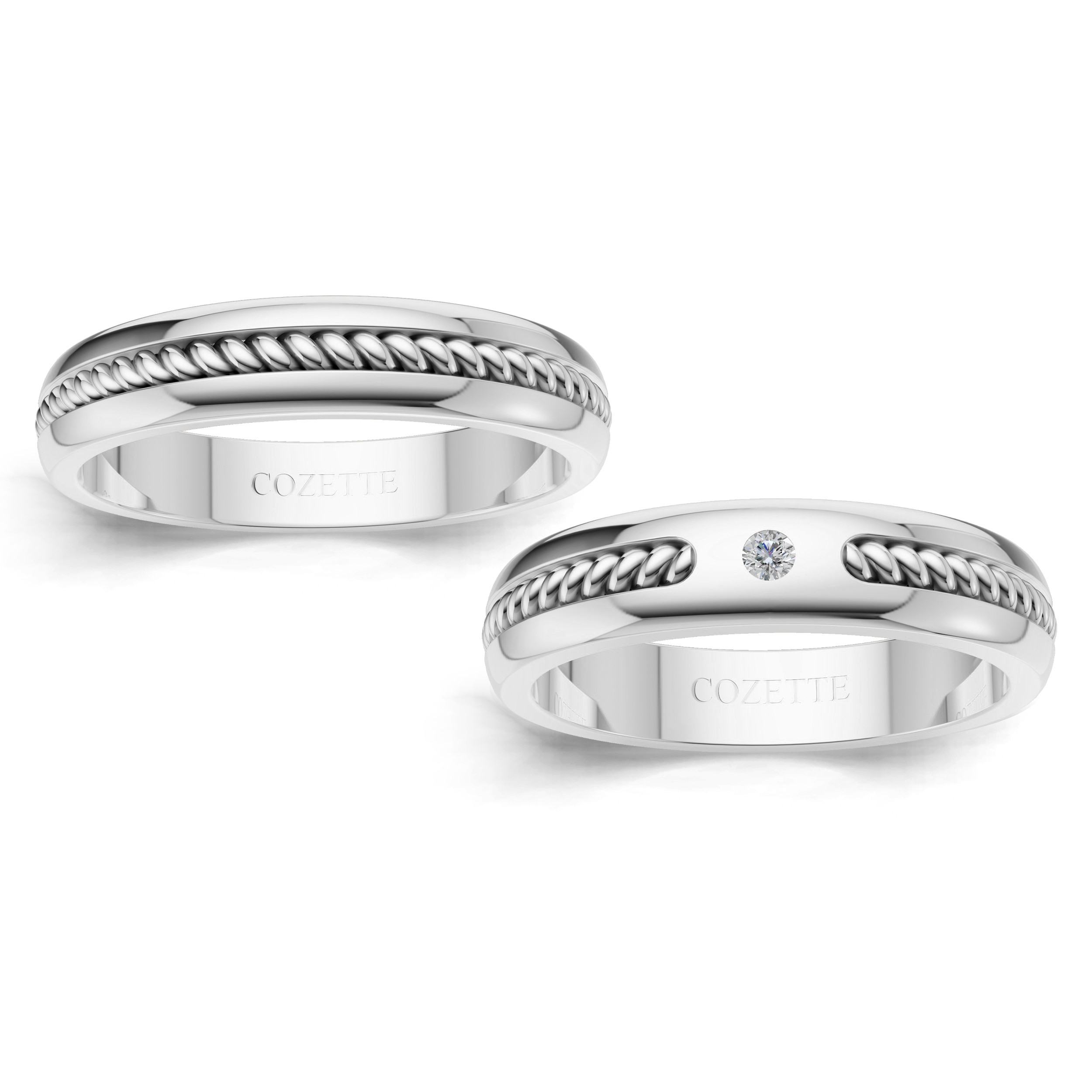 Verighete aur cu diamante naturale - V144 1