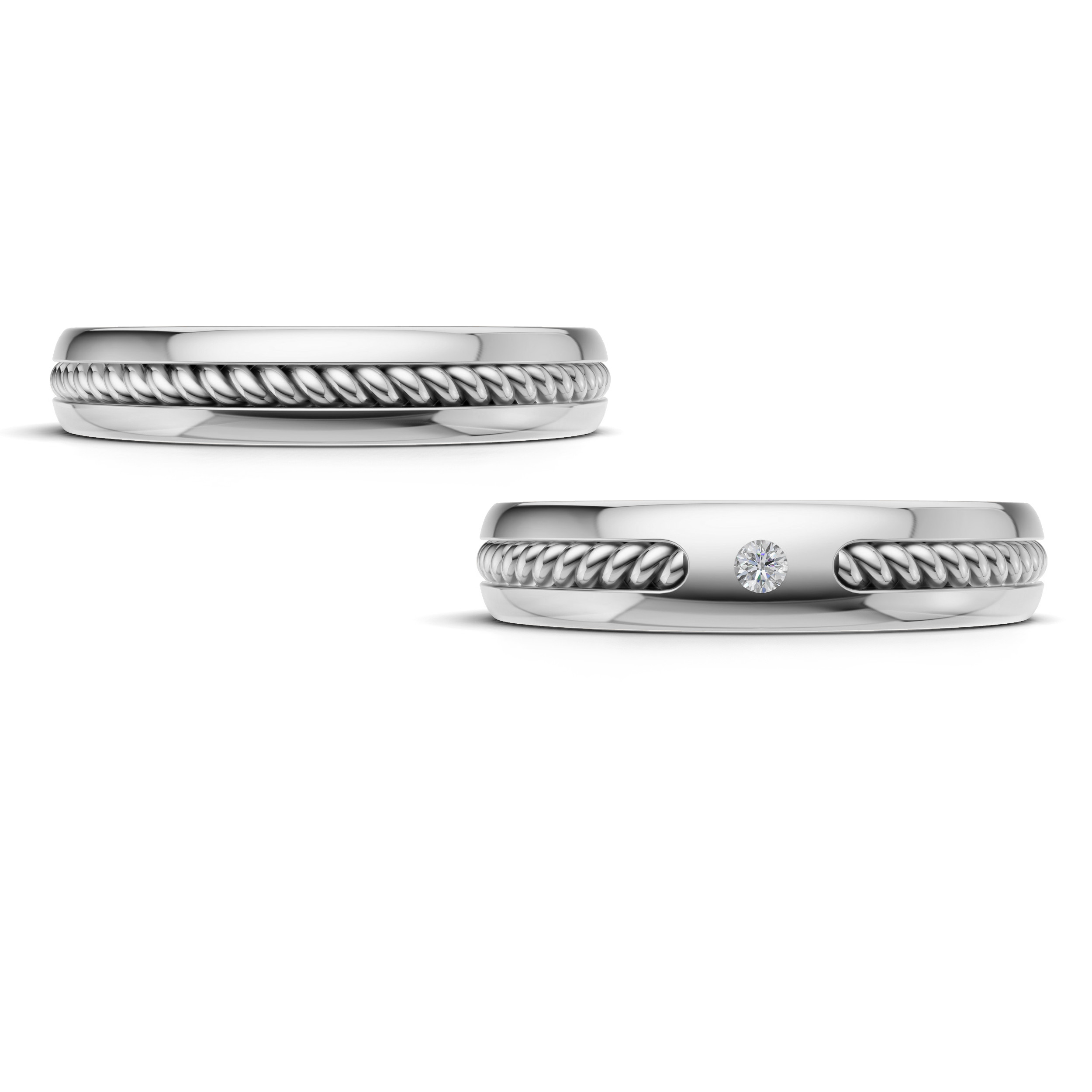 Verighete aur cu diamante naturale - V144 2