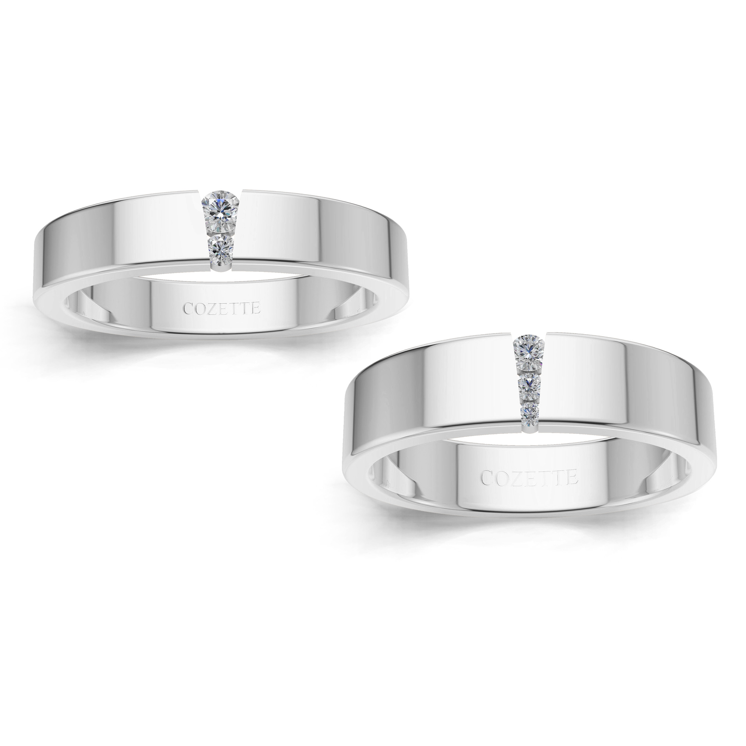 Verighete aur cu diamante naturale - V146 1
