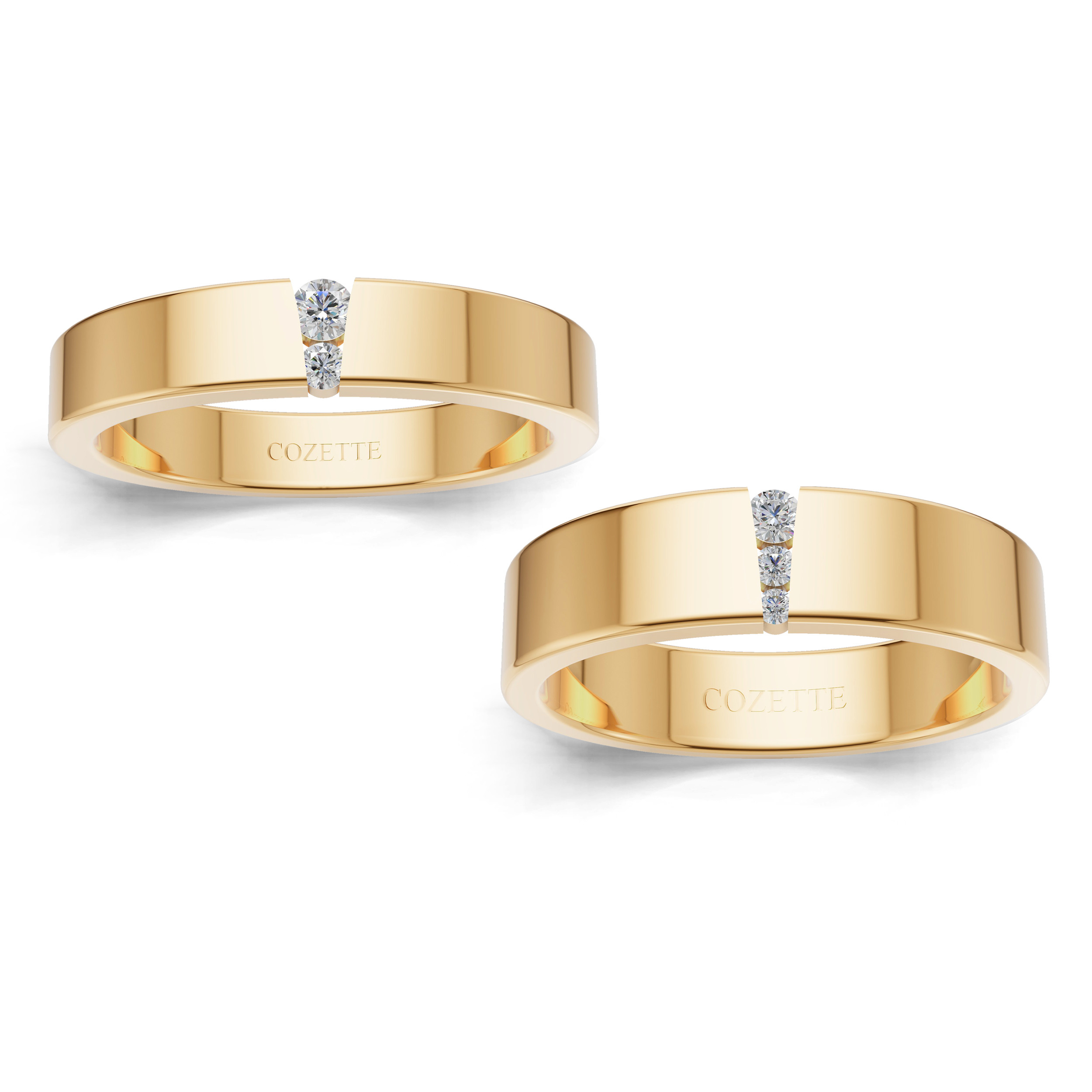 Verighete aur cu diamante naturale - V146 4
