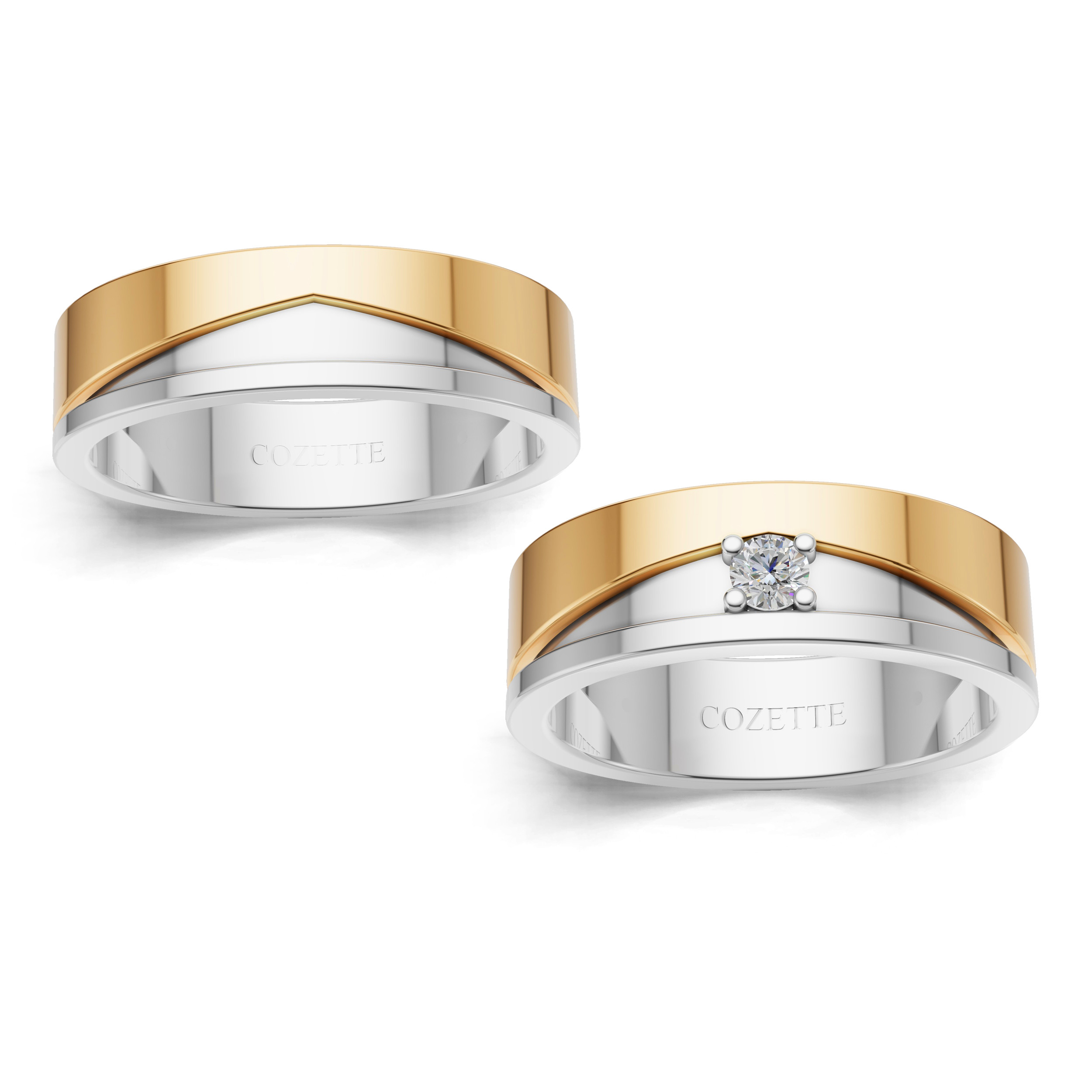 Verighete aur cu diamante naturale - V147 3