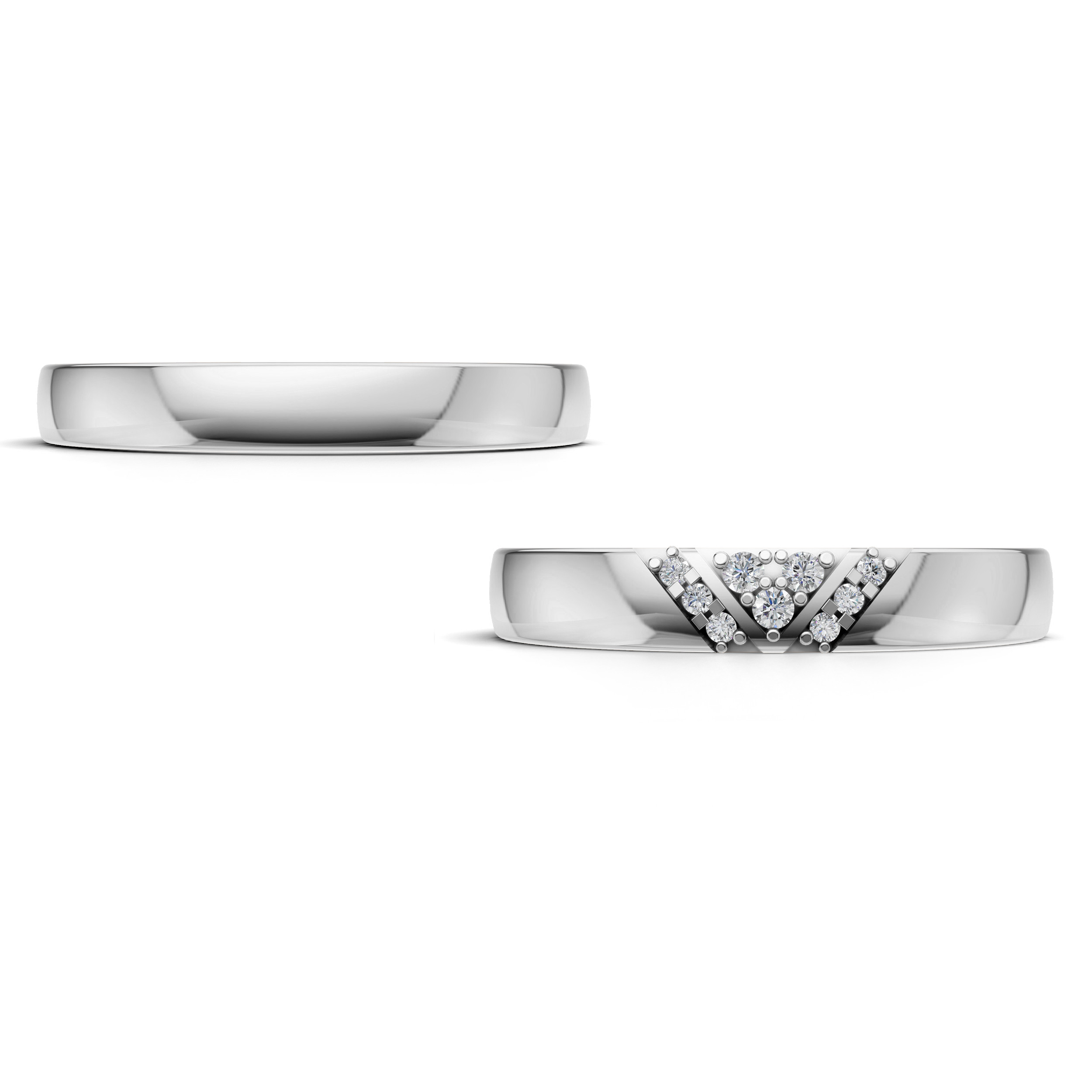 Verighete aur cu diamante naturale - V150 2
