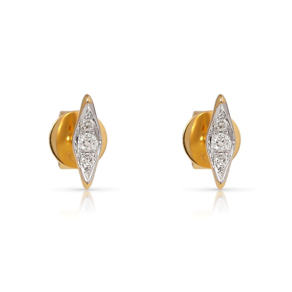 Cercei Aur Galben 18k, Diamante Naturale 0.08 ct FG/VS-SI