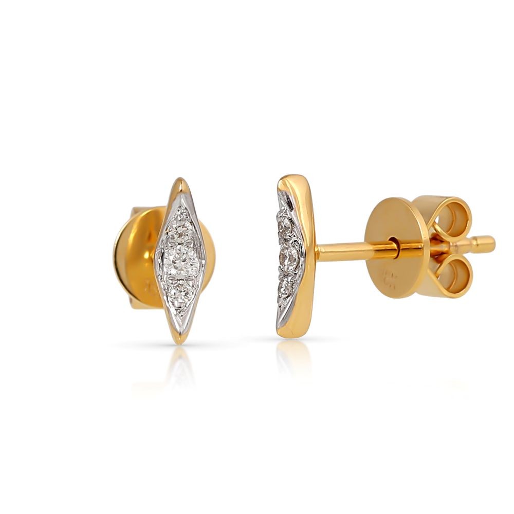 Cercei Aur Galben 18k, Diamante Naturale 0.08 ct FG/VS-SI
