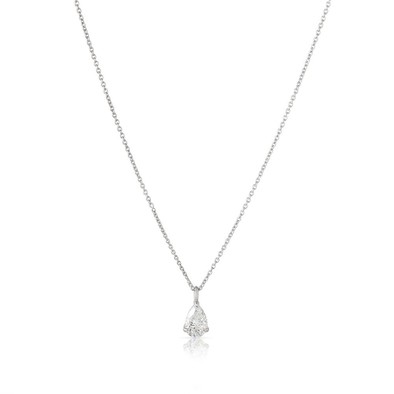Colier Aur Alb 18K, Diamant Natural Solitaire 0.70 Ct E/VS2