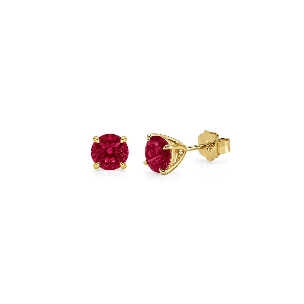 Cercei Aur Galben 14k, Rubine 2 Ct