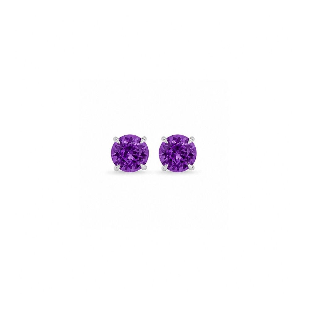 Cercei Aur Alb 14k, Ametist 1.70 Ct