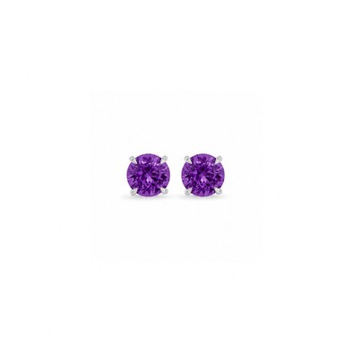 Cercei Aur Alb 14k, Ametist 1.70 Ct