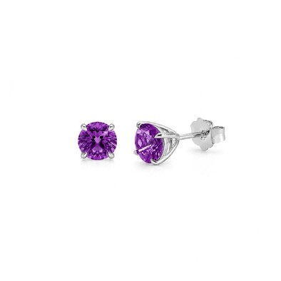 Cercei Aur Alb 14k, Ametist 1.70 Ct