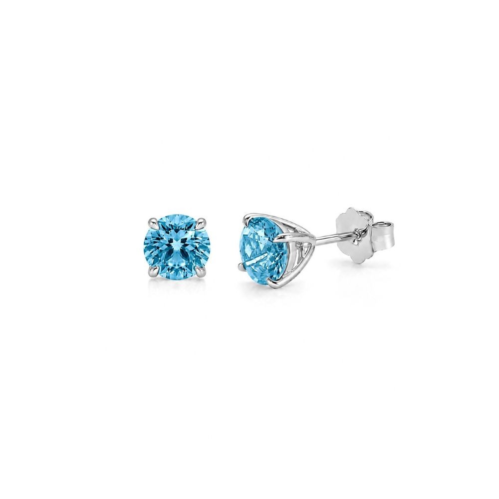 Cercei Aur Alb 14k, Swiss Topaz 2.00 Ct