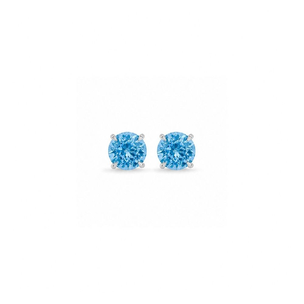 Cercei Aur Alb 14k, Swiss Topaz 2.00 Ct
