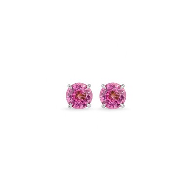 Cercei Aur Alb 14k, Turmalina Roz 2.00 Ct
