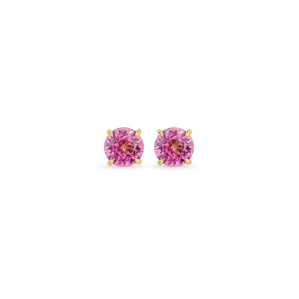 Cercei Aur Galben 14k, Turmalina Roz 2.00 Ct