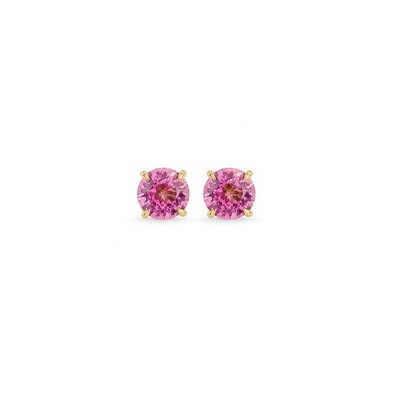 Cercei Aur Galben 14k, Turmalina Roz 2.00 Ct