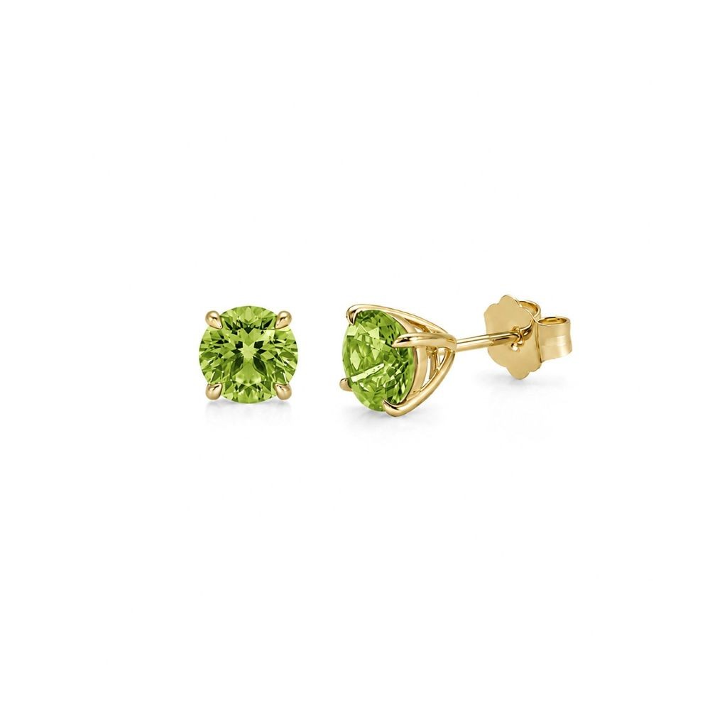 Cercei Aur Galben 14k, Peridot 2.00 Ct