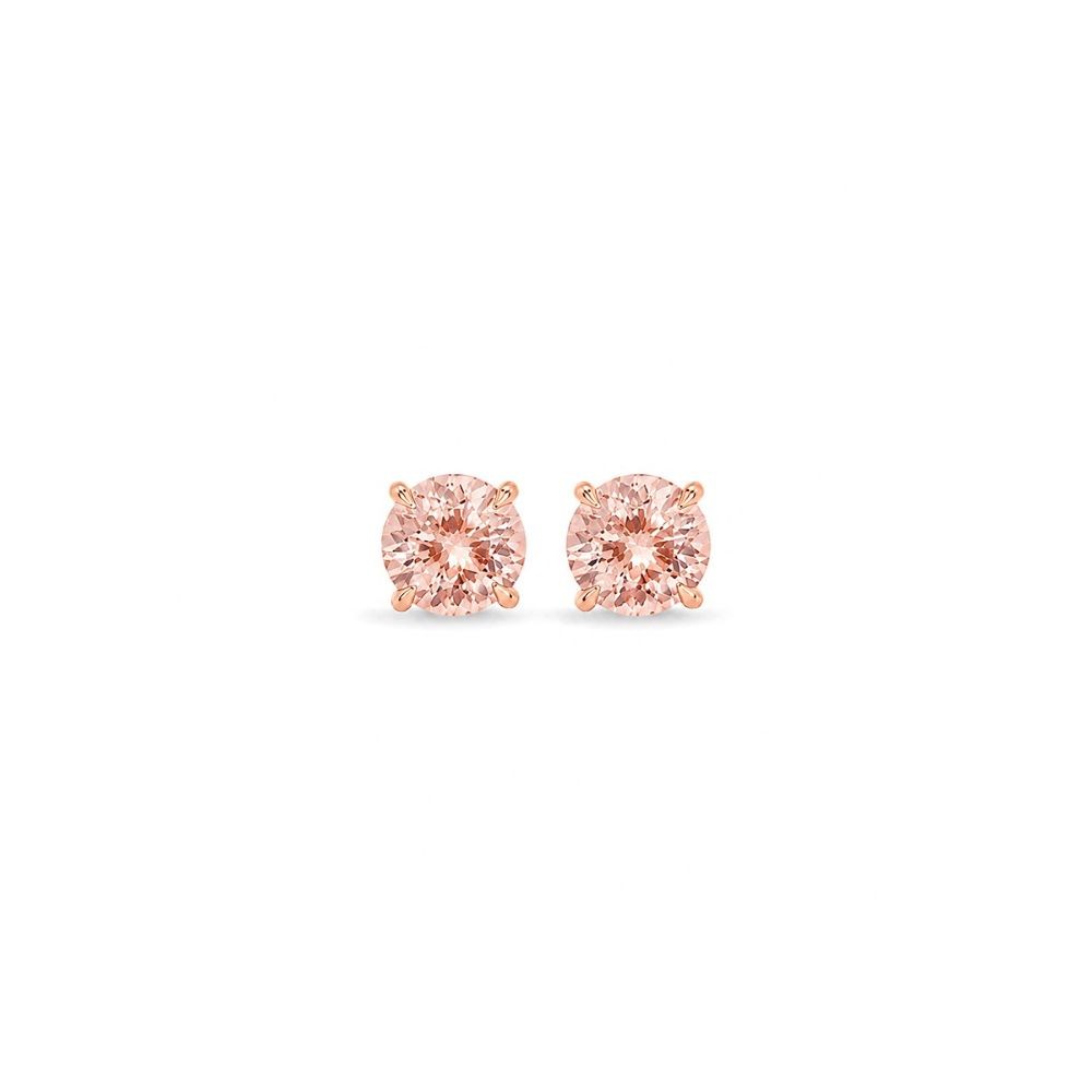 Cercei Aur Roz 14k, Morganit 1.70 Ct