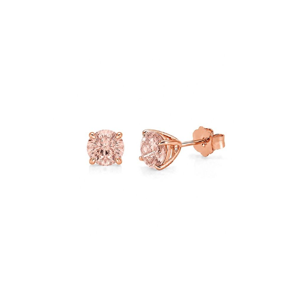 Cercei Aur Roz 14k, Morganit 1.70 Ct